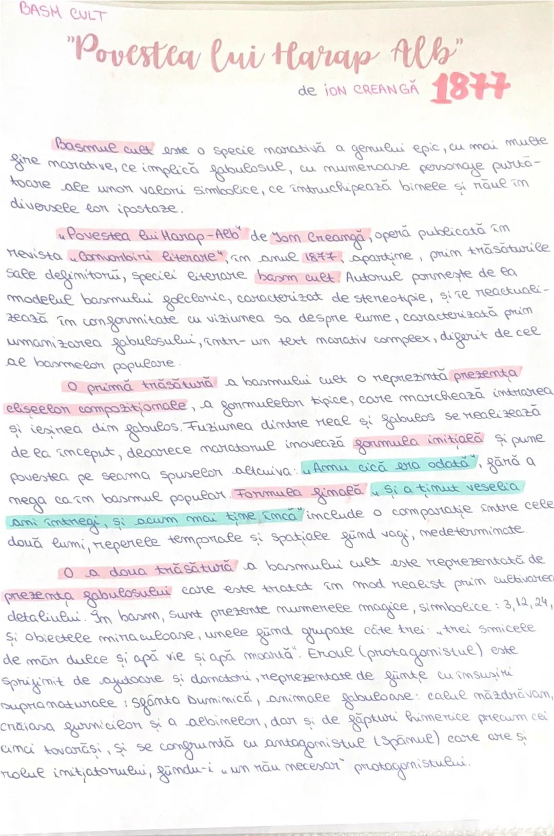 # BASH CULT

"Povestea lui Harap Alb"
de ION CREANGA 1877

Basmul cult este o specie marativă a genului epic, cu mai multe
fire marative, ce