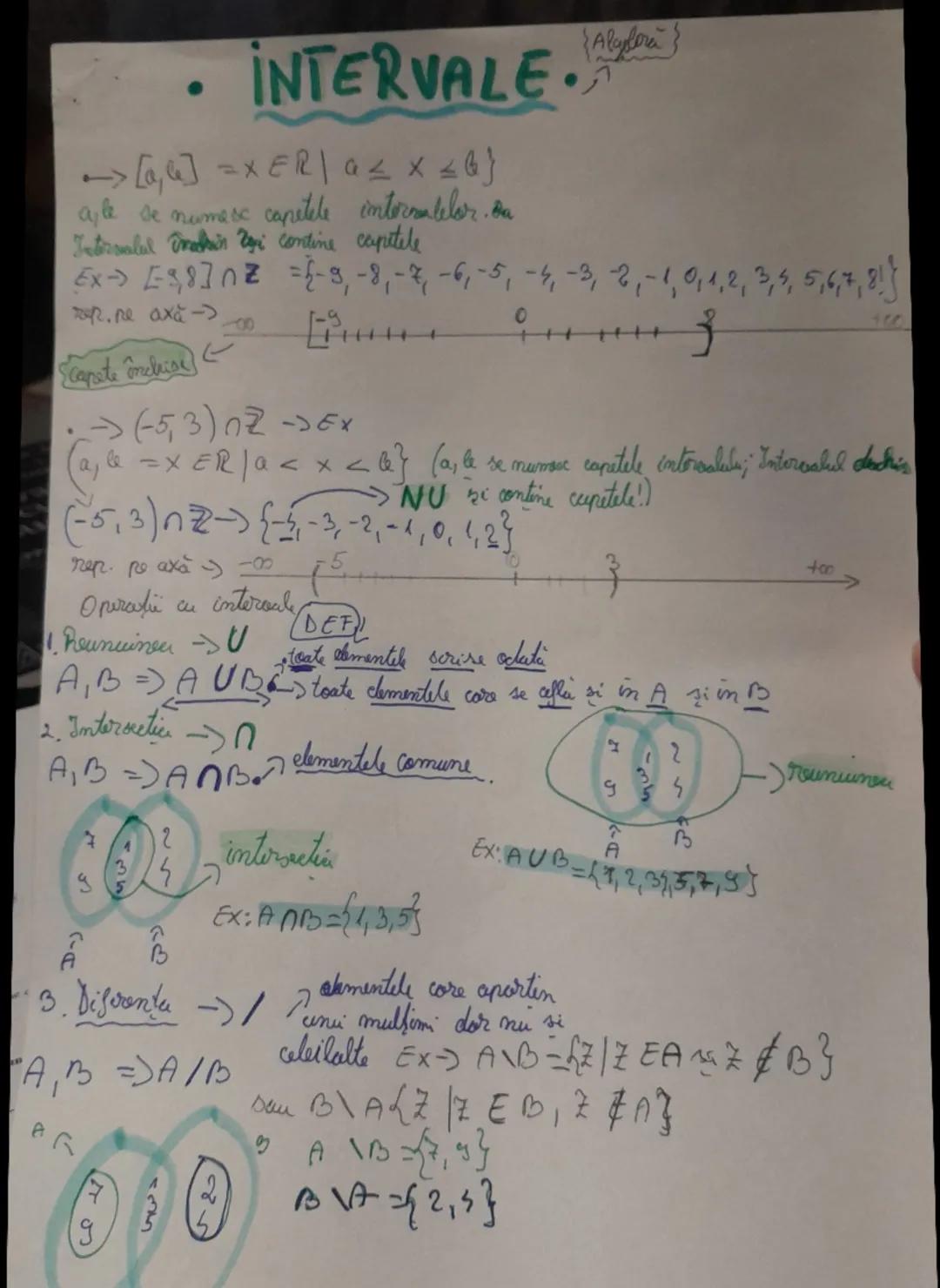 Intervale matematică 