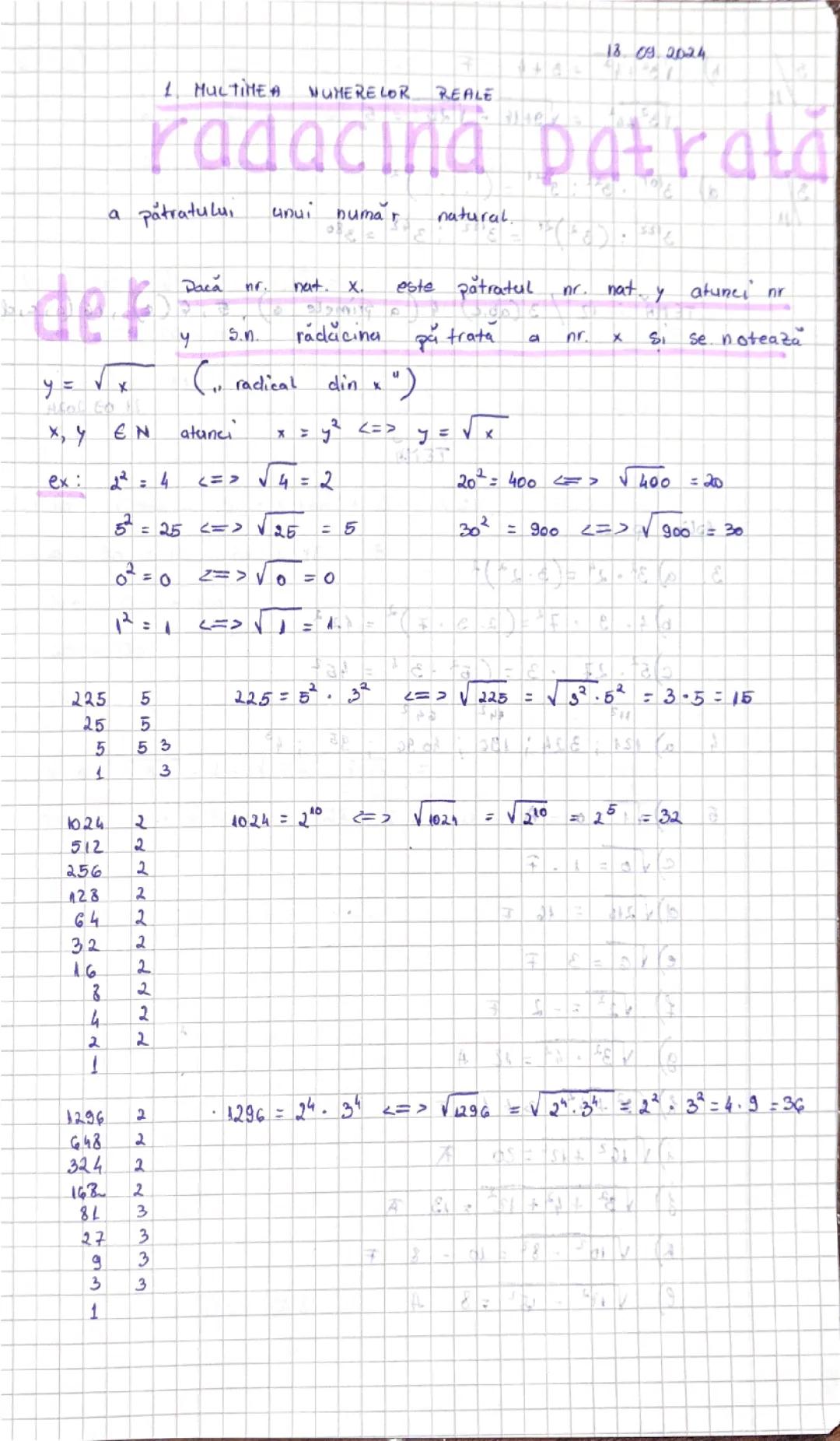 Rădăcina pătrată a pătratului unui număr natural 