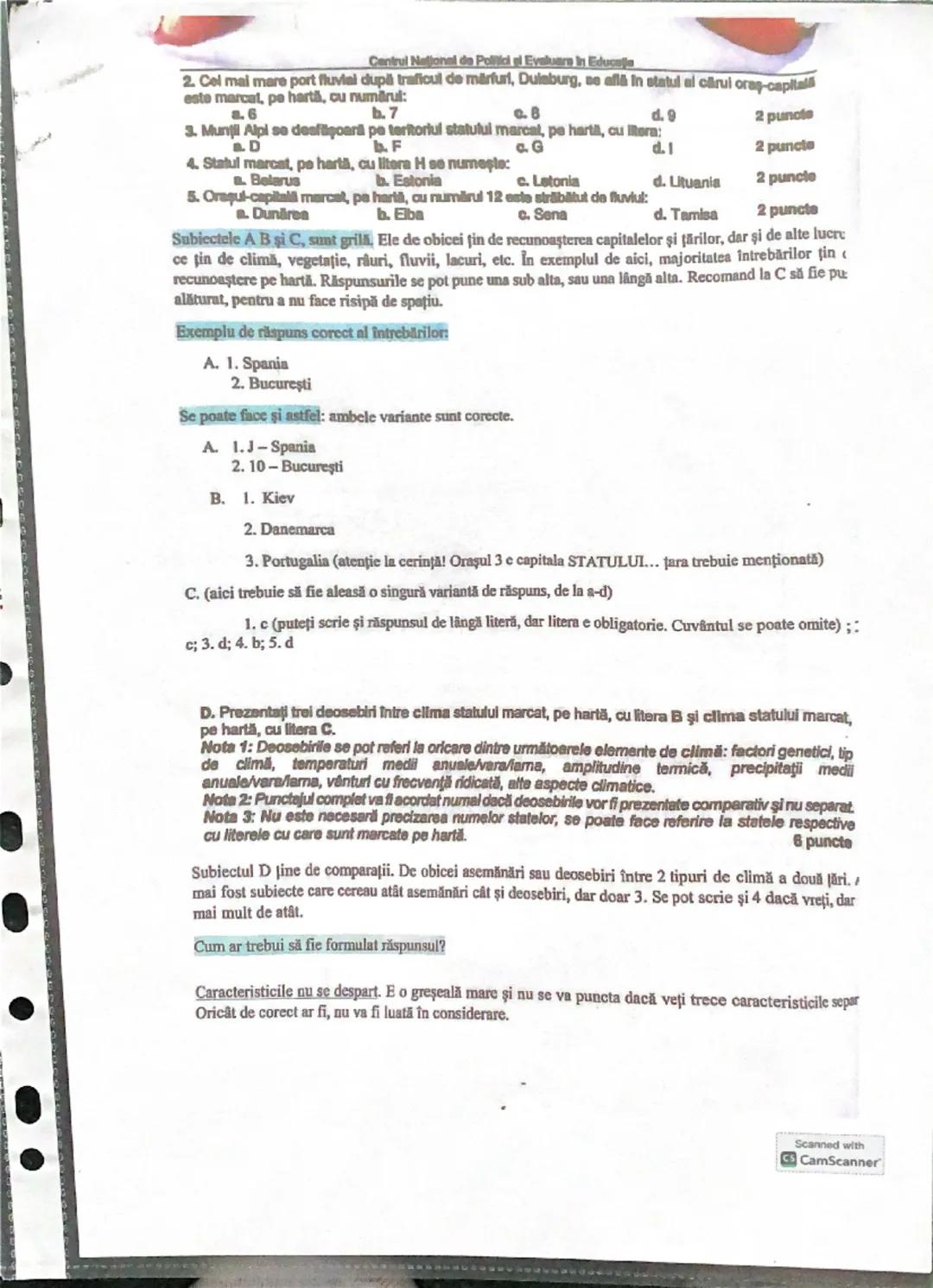 --- OCR Start ---
SUBIECT BACALAUREAT GEOGRAFIE-STRUCTURA+SFATURI
EXEMPLU PE SUBIECTUL DE LA SIMULAREA DIN MARTIE 2023.
SUBIECTULI
A
Legenda