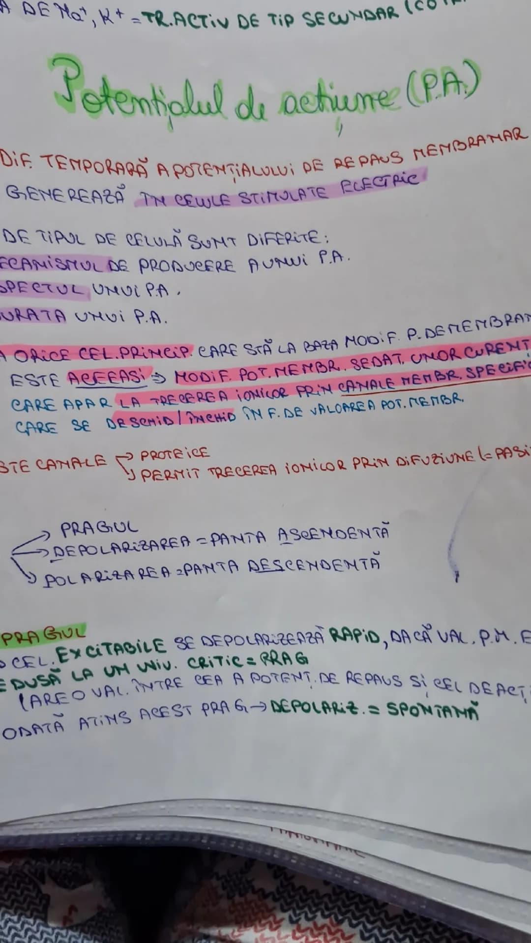 --- OCR Start ---
DE Ho, K^{+}=7R.ACTiv DE TIP SECUNDAR (C
Potentialul de actiune (PA)
DIF TEMPORARA A POTENTIALULUI DE REPAUS MEMBRANAR
GEN