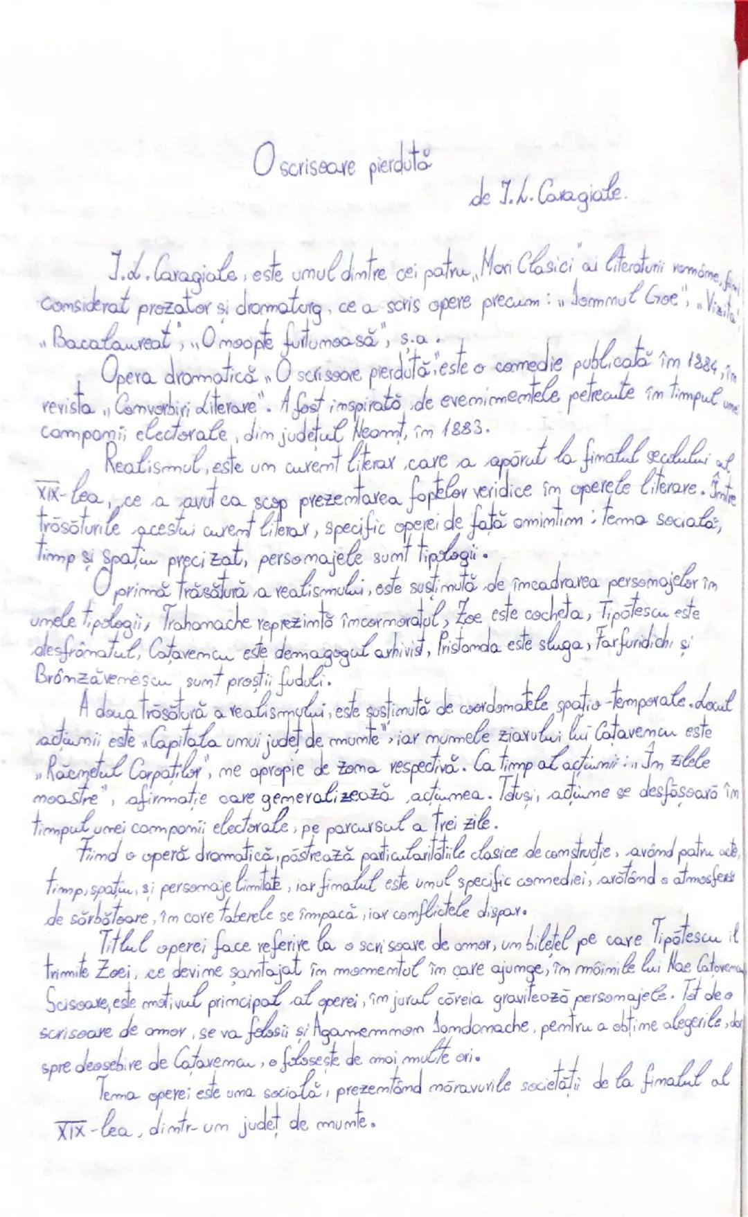 # O scrisoare pierdută

de I.L. Caragiale.

I.L. Caragiale, este unul dintre cei patru „Mari Clasici” ai literaturii române, considerat proz