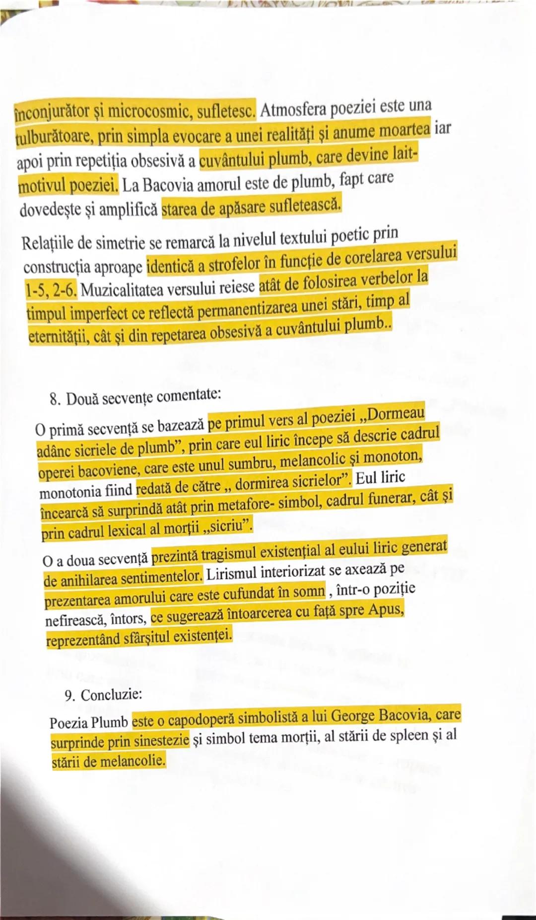 PLUMB

de George Bacovia

1. Introducere despre autor (George Bacovia):

George Bacovia este considerat de către critica literară cel mai
în
