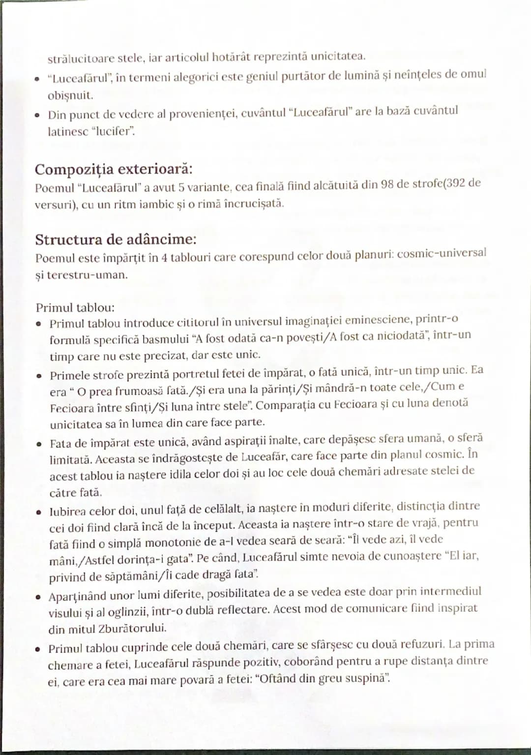 --- OCR Start ---
Luceafărul
Mihai Eminescu
Genul liric:
Genul liric cuprinde operele în care, cu ajutorul eului liric, sunt exprimate ideil