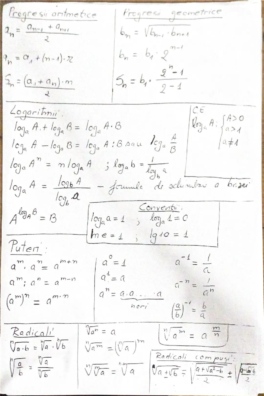 Derivate

c' = 0
x' = 1
$(x^n)' = nx^{n-1}$
$(\sqrt{x})' = \frac{1}{2\sqrt{x}}$
$(sin x)'= coox$
$(cos x)' = -sinx$
$(tg x)'= \frac{1}{cos^2