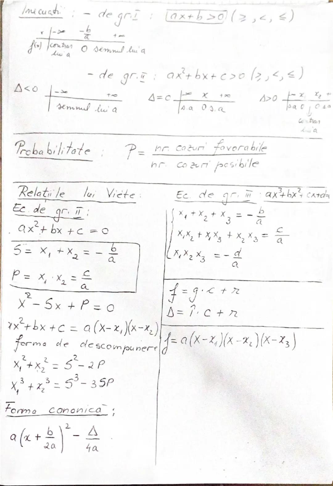 Derivate

c' = 0
x' = 1
$(x^n)' = nx^{n-1}$
$(\sqrt{x})' = \frac{1}{2\sqrt{x}}$
$(sin x)'= coox$
$(cos x)' = -sinx$
$(tg x)'= \frac{1}{cos^2