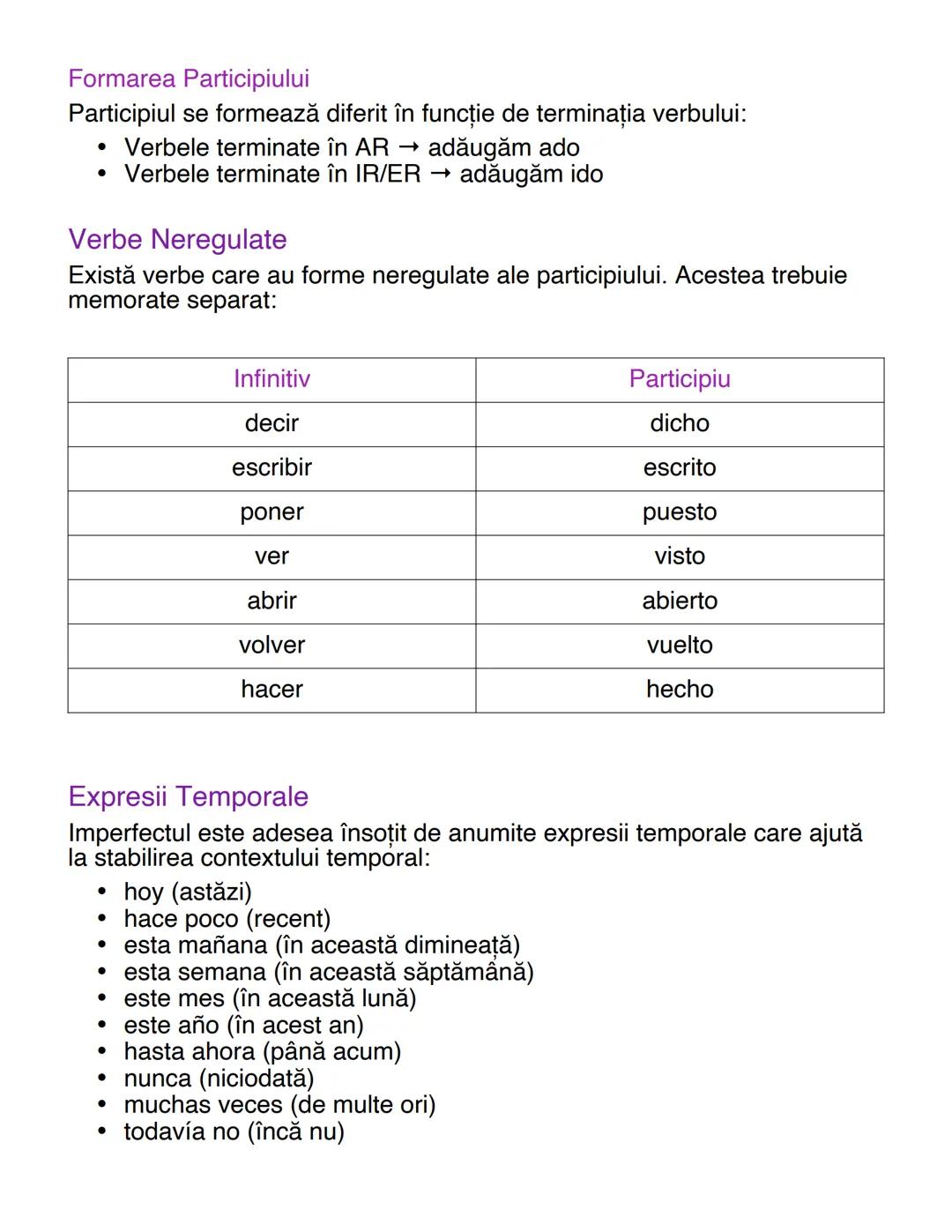# Imperfectul în Limba Spaniolă - Note
de Studiu

Introducere în Imperfecto

Imperfectul (Pretérito Perfecto) este un timp verbal în spaniol