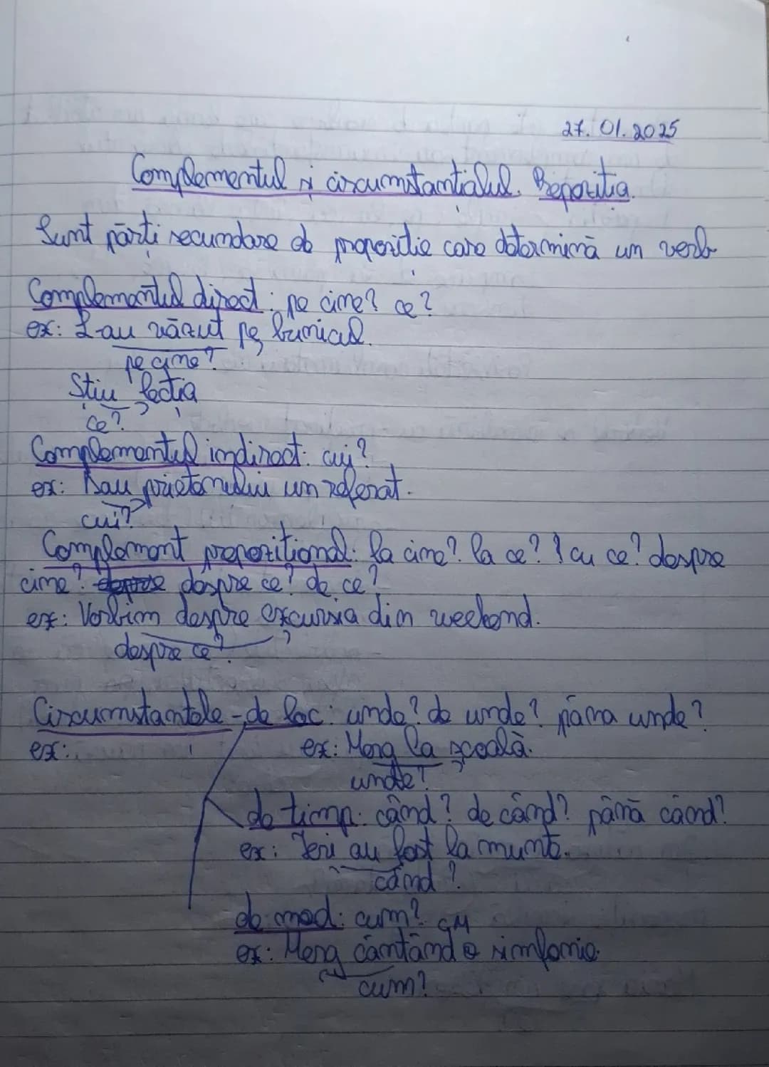 Complementul și circumstantialul