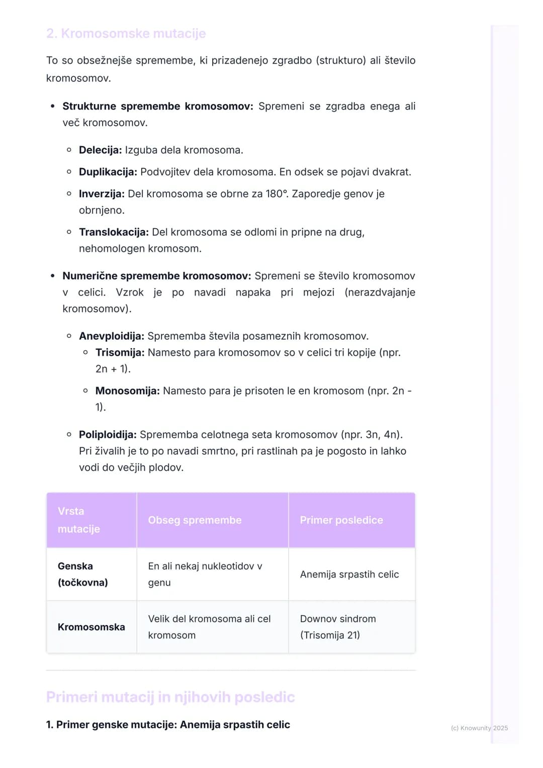 # Mutacije

Kaj so mutacije?

Mutacije so trajne spremembe v zaporedju nukleotidov v molekuli DNA. So
temeljni vir genetske raznolikosti, ki