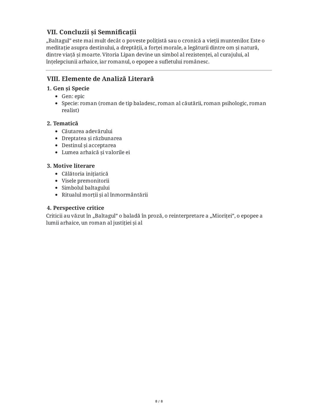 ## Baltagul de Mihail Sadoveanu - Rezumat Extins și Analiză

### Introducere

Romanul „Baltagul” de Mihail Sadoveanu este una dintre cele ma