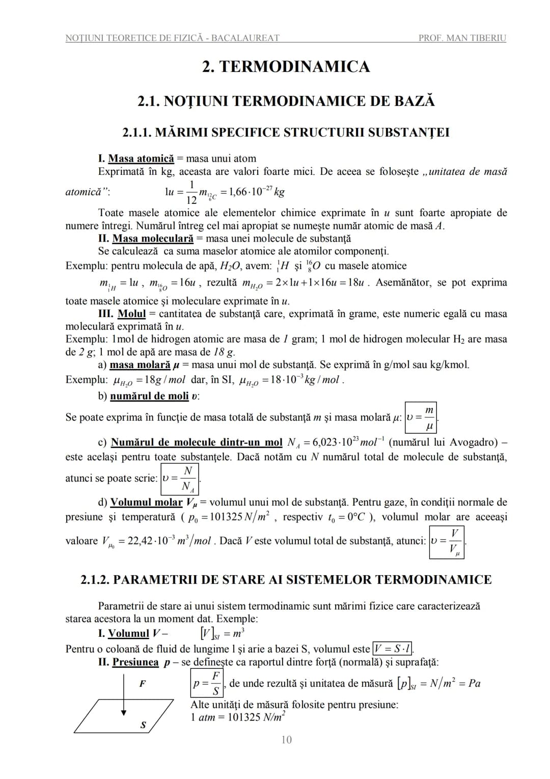 --- OCR Start ---
NOTIUNI TEORETICE DE FIZICĂ - BACALAUREAT
PROF. MAN TIBERIU
NOȚIUNI TEORETICE DE FIZICĂ
PENTRU EXAMENELE DE BACALAUREAT
ȘI
