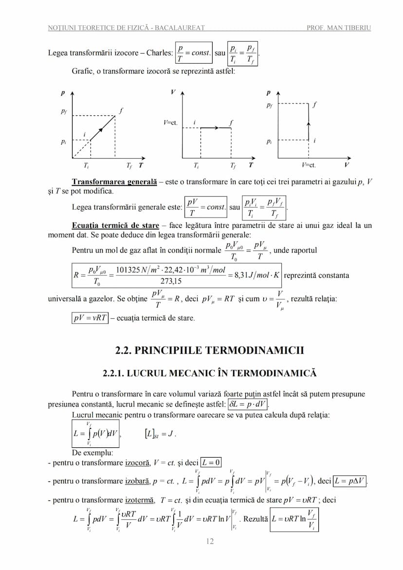 --- OCR Start ---
NOTIUNI TEORETICE DE FIZICĂ - BACALAUREAT
PROF. MAN TIBERIU
NOȚIUNI TEORETICE DE FIZICĂ
PENTRU EXAMENELE DE BACALAUREAT
ȘI