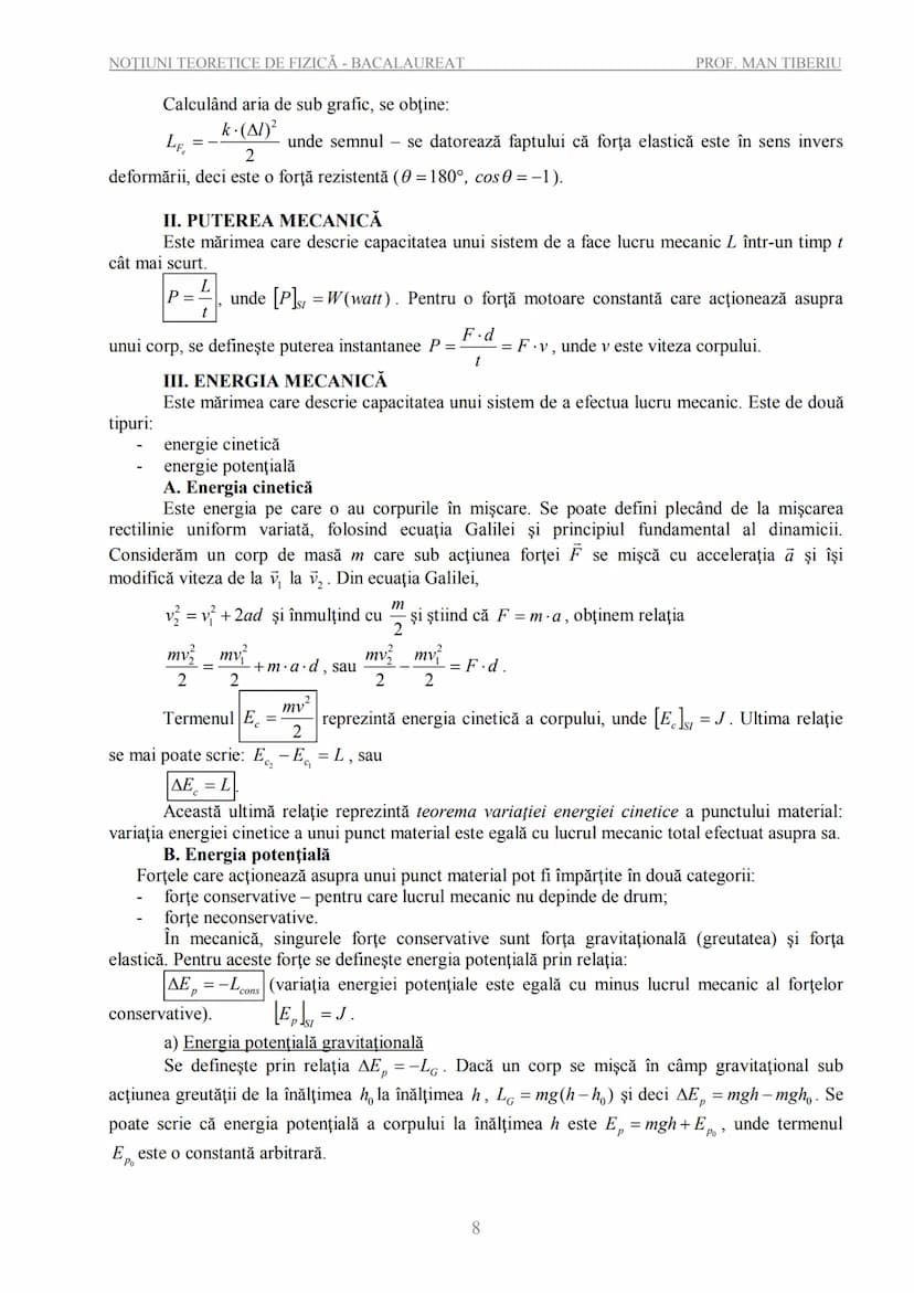 --- OCR Start ---
NOTIUNI TEORETICE DE FIZICĂ - BACALAUREAT
PROF. MAN TIBERIU
NOȚIUNI TEORETICE DE FIZICĂ
PENTRU EXAMENELE DE BACALAUREAT
ȘI