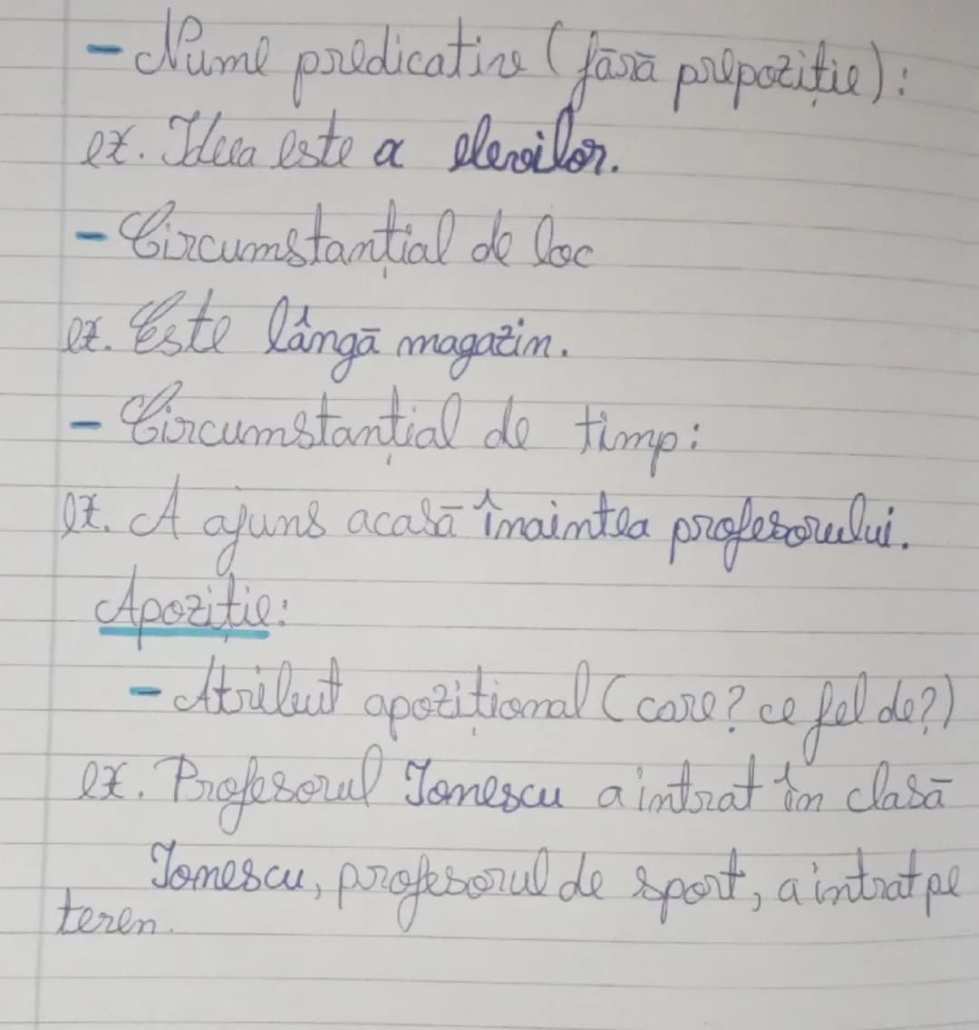 --- OCR Start ---
CAZURILE
SUBSTANTIVULUI
Nominativ:
- Subiect (cine? ce?)
Ex. Elevul are note mari.
- Nume predicativ (nu punem întrebări,
