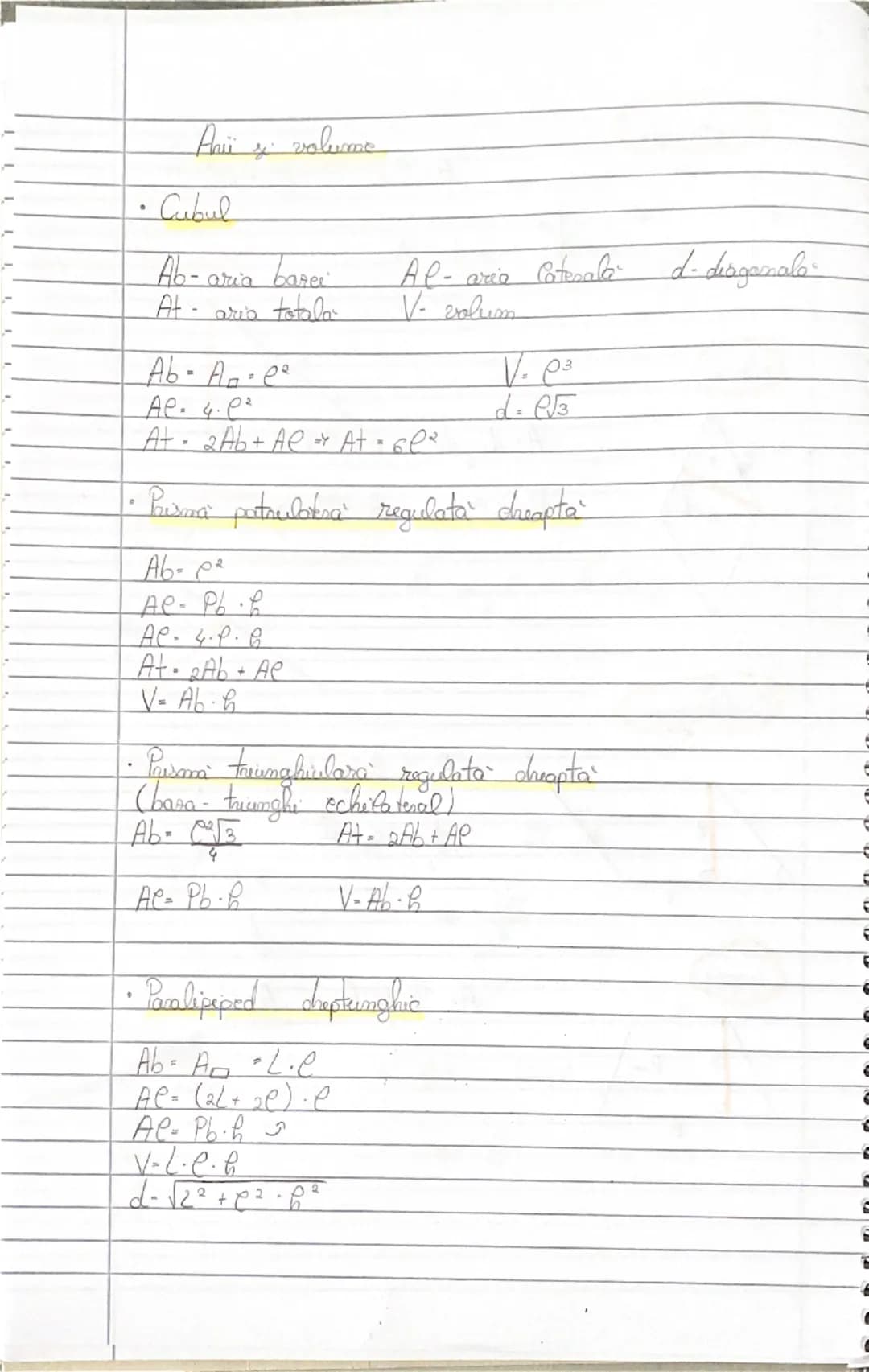 # Arii e perimetre

## Triunghi

$A = \frac{b \cdot h}{2}$  $A = \frac{b \cdot c \cdot sin u}{2}$

## Triunghi dreptunghic

$A = \frac{c_1 \