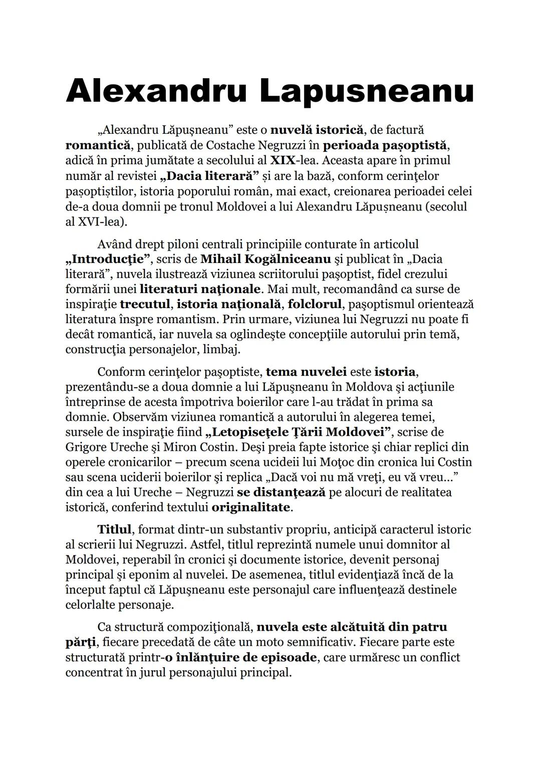 # Alexandru Lapusneanu

„Alexandru Lăpuşneanu" este o nuvelă istorică, de factură
romantică, publicată de Costache Negruzzi în perioada pașo