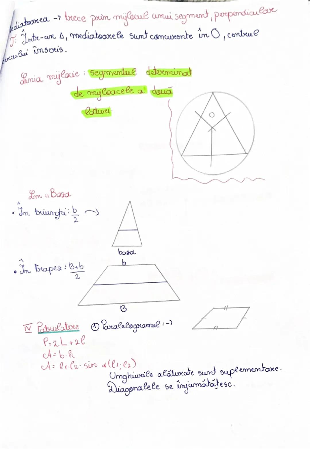 --- OCR Start ---
P=2L+2l
\mathcal{A}=L\cdot\mathcal{l}
A=\frac{d^{2}\cdot sin(\alpha_{0})}{2}, Diagonalele se înjumătătesc si scurt camgrue