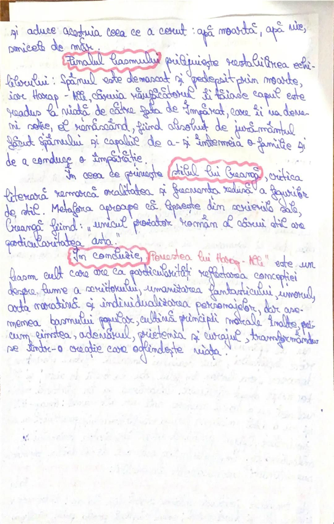 --- OCR Start ---
C
Poreestea lui Harap-Alle
0
Basmul cult este o specie a genului epic, în
preo-
za, de dimensiuni medii, cu personaje nume