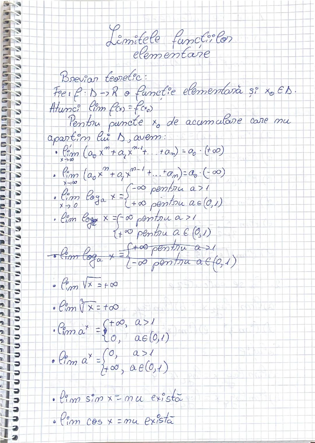 Limitele funcțiilor 