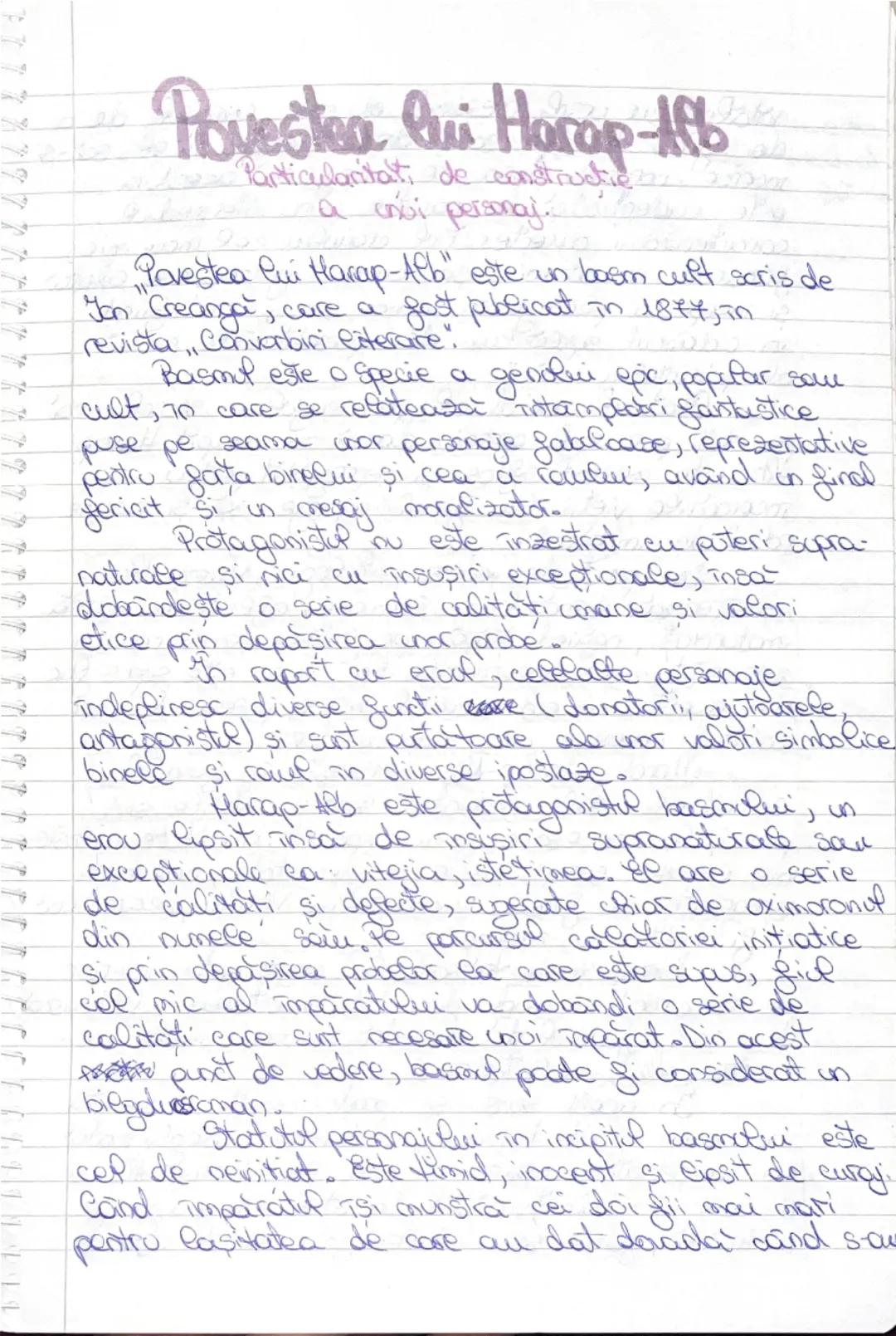 # Povestea lui Harap-Alb
Particularități de construcție
a unui personaj.

"Povestea lui Harap-Alb" este un basm cult scris de
Ion Creangă, c