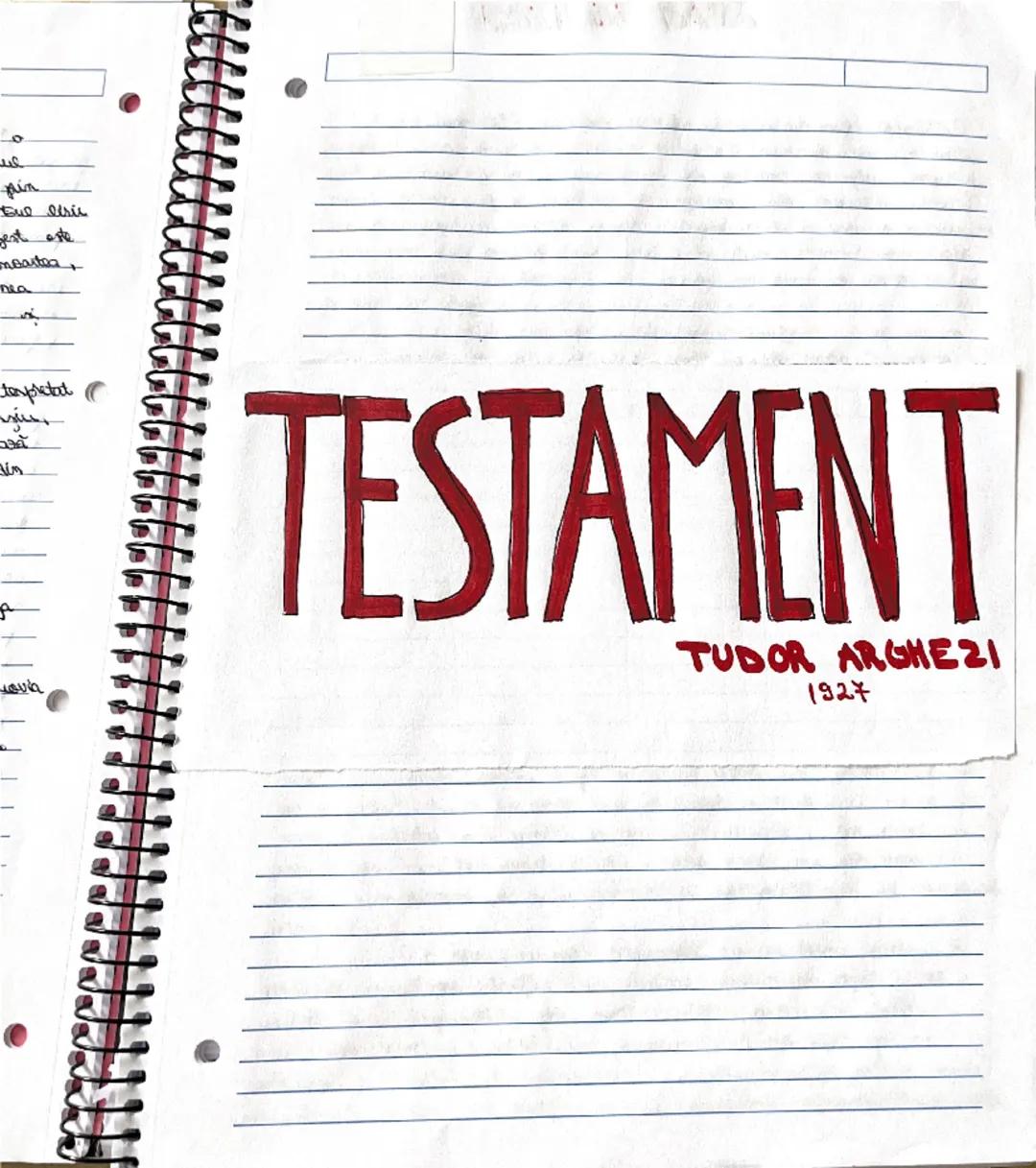 --- OCR Start ---
عيد
ain
tul Ilris
gest aste
moartea,
nea
terpretat
Ain
ميمي
TESTAMENT
TUDOR ARGHEZ1
1927
--- OCR End --- # ESEGU DE BAZA

