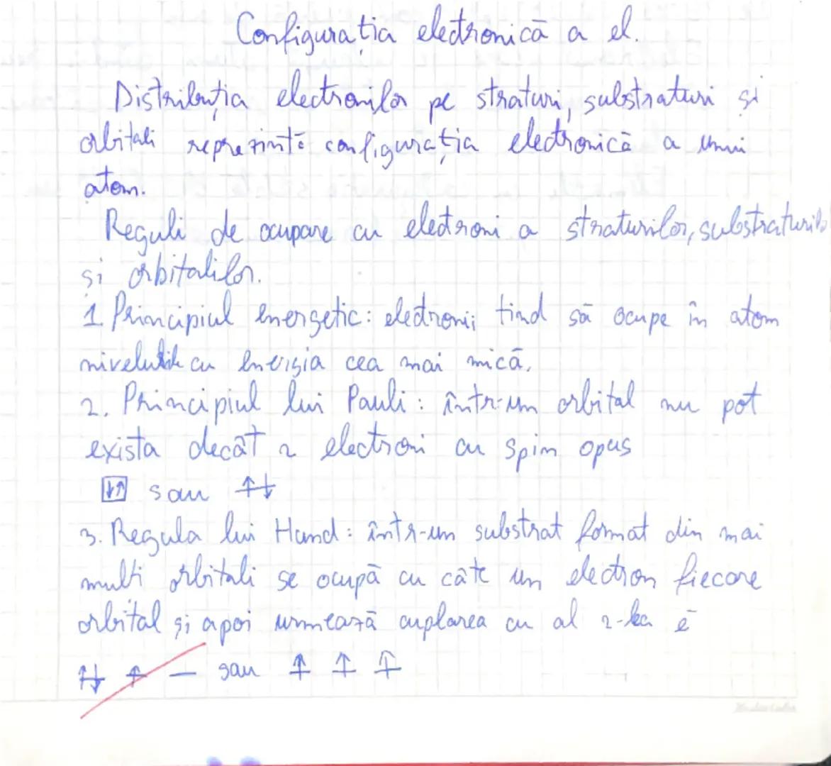 # Configurația electronică a el.

Distribuția electronilor pe straturi, substraturi și orbitali reprezintă configurația electronică a unui a