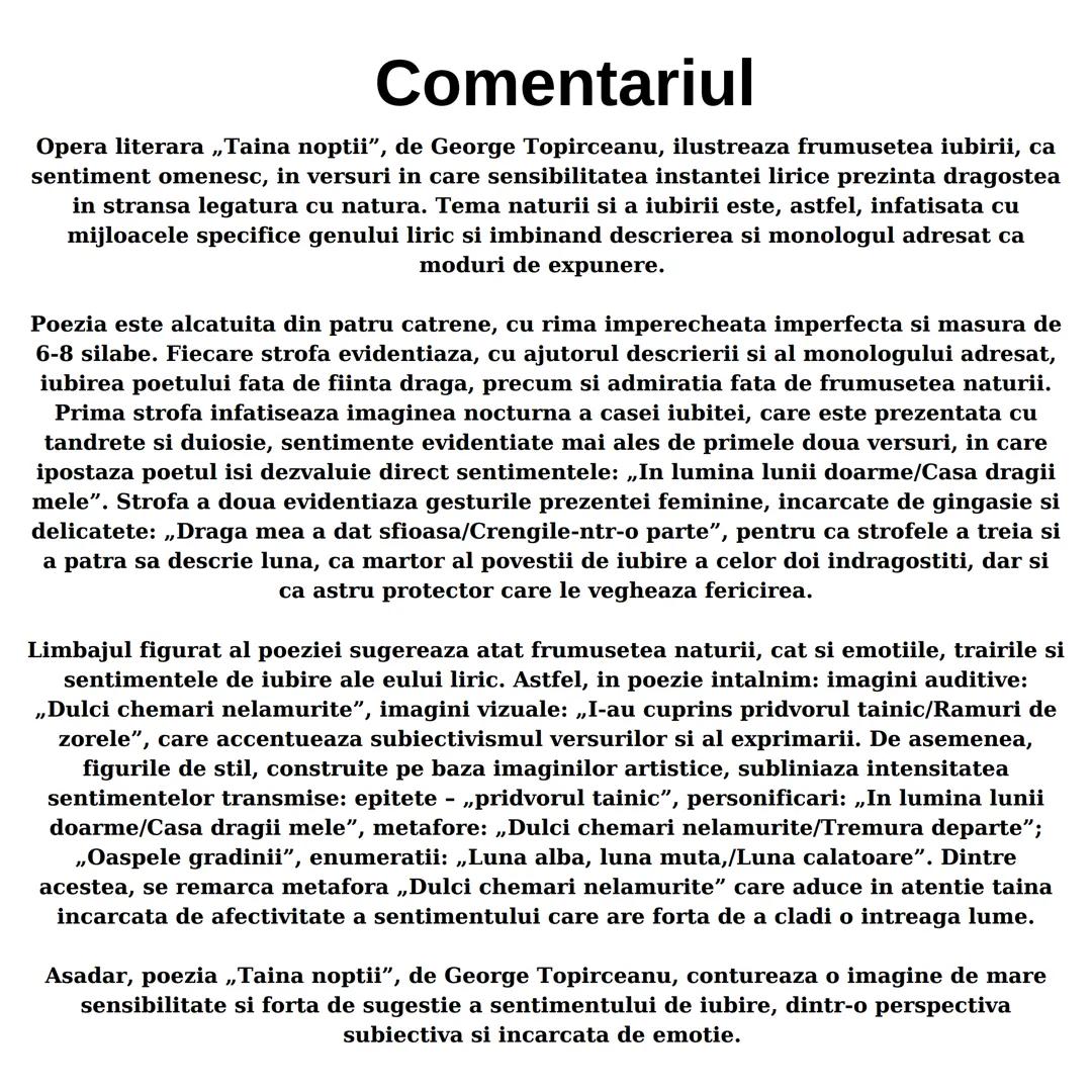 # Comentariul unui text

liric

Evaluare Națională 2024 Cum trebuie să realizezi un comentariu pentru un text liric?
Introducere:
-Date desp