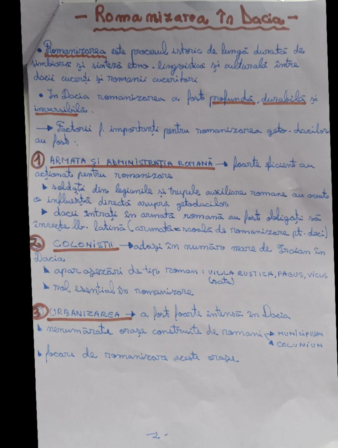 - Roma mizarea în Dacia-

•Romanizarea este procesul istoric de lungă durată de
simbioza si sinteză etno- lingvistica si culturală între
dac