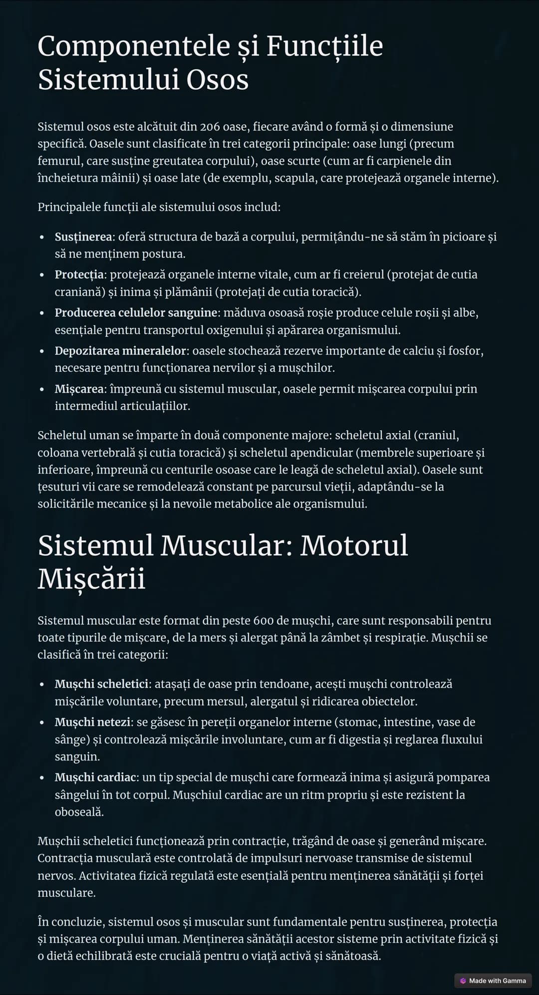 # Componentele și Funcțiile
# Sistemului Osos
Sistemul osos este alcătuit din 206 oase, fiecare având o formă și o dimensiune
specifică. Oas