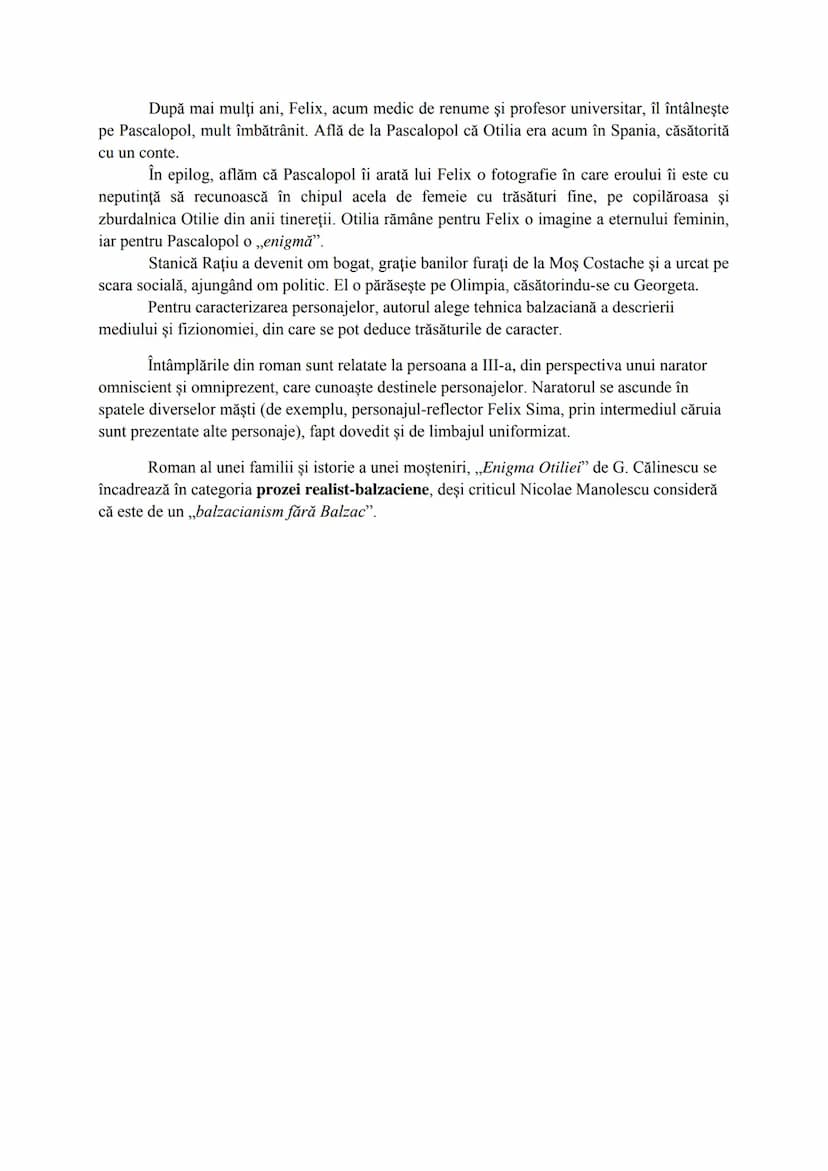 Se prezintă casa lui Moş Costache Giurgiuveanu, casa unde trăieşte "clanul Tulea",
moşia lui Leonida Pascalopol, diverse medii populare de a