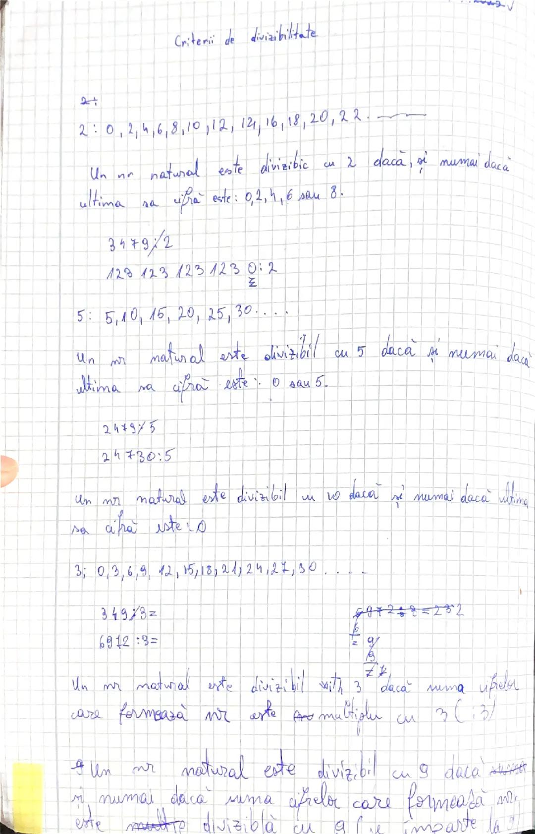 Criterii de divizibilitate