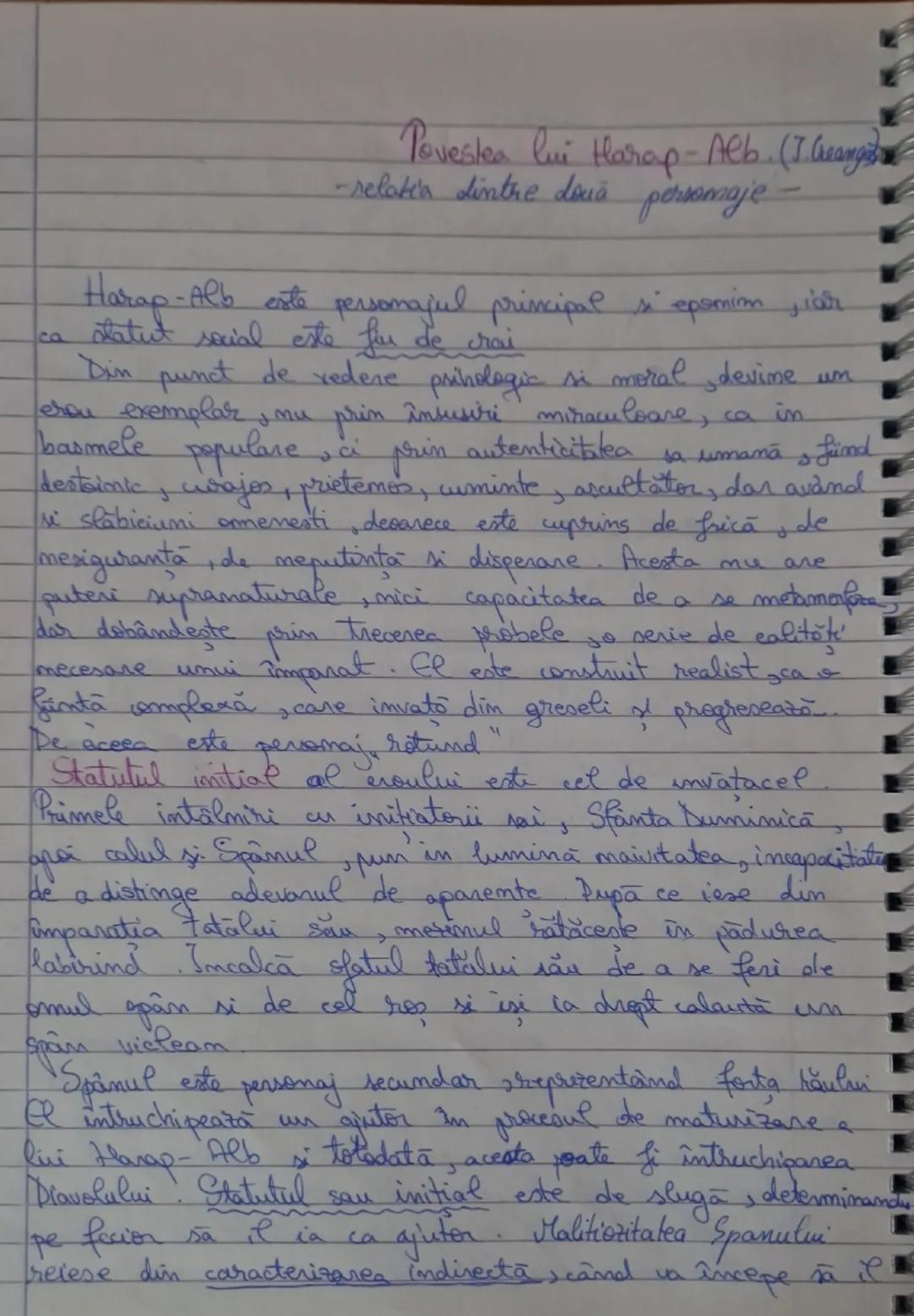 ## Povestea lui Harap-Alb. (I. Creangă)
- relația dintre două personaje

Harap-Alb este personajul principal și epomin, iar
ca statut social