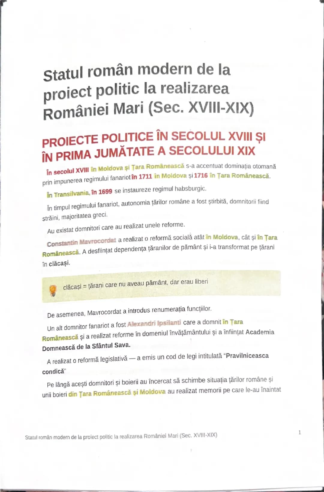 statul roman modern proiecte politice