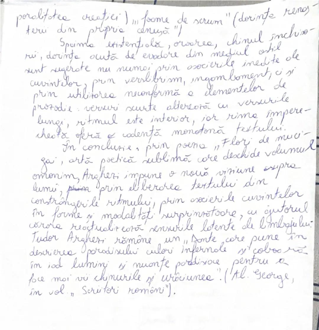 Particularitatile textului poetic
modernist ",Flori de mucigai"
Modernismul poetic se caracterizează printr-
o varietate de trăsături și sil