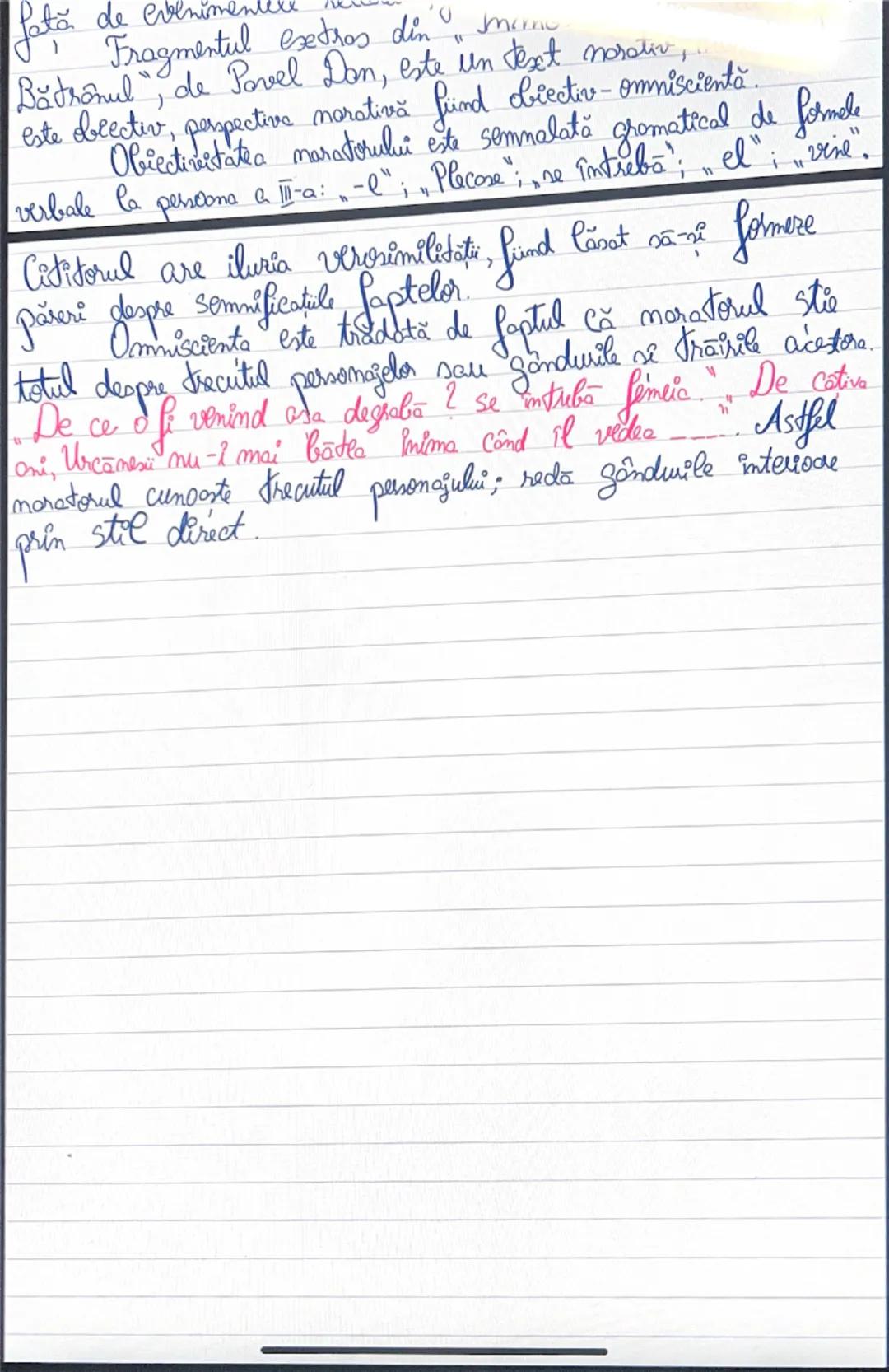 --- OCR Start ---
12:23 PM Thu 13 Feb
<
44%
Perspectiva narativă
→ punctul de vedere din care se relatieră continutul
operel marative si la 