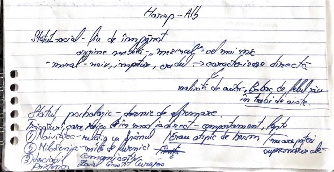Caracterizarea lui Harap-Alb în Povestea lui Harap-Alb de Ion Creangă