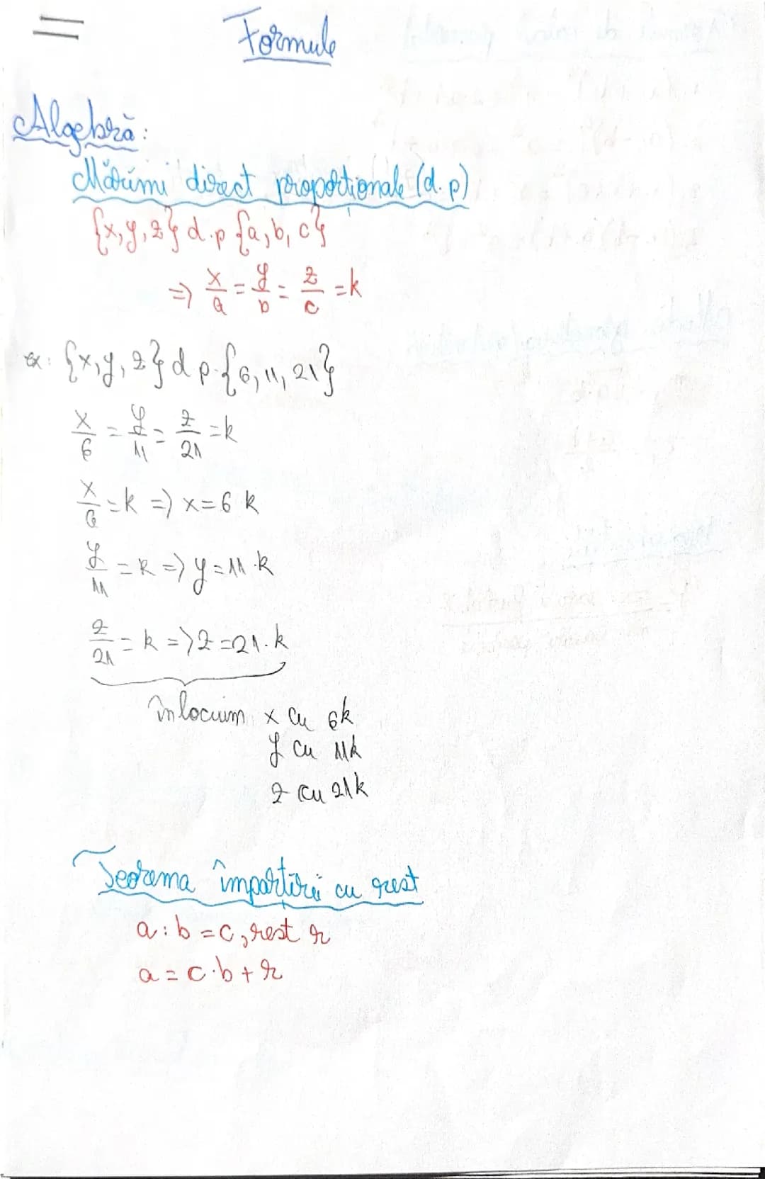 Formule Algebra/Geometrie plana 