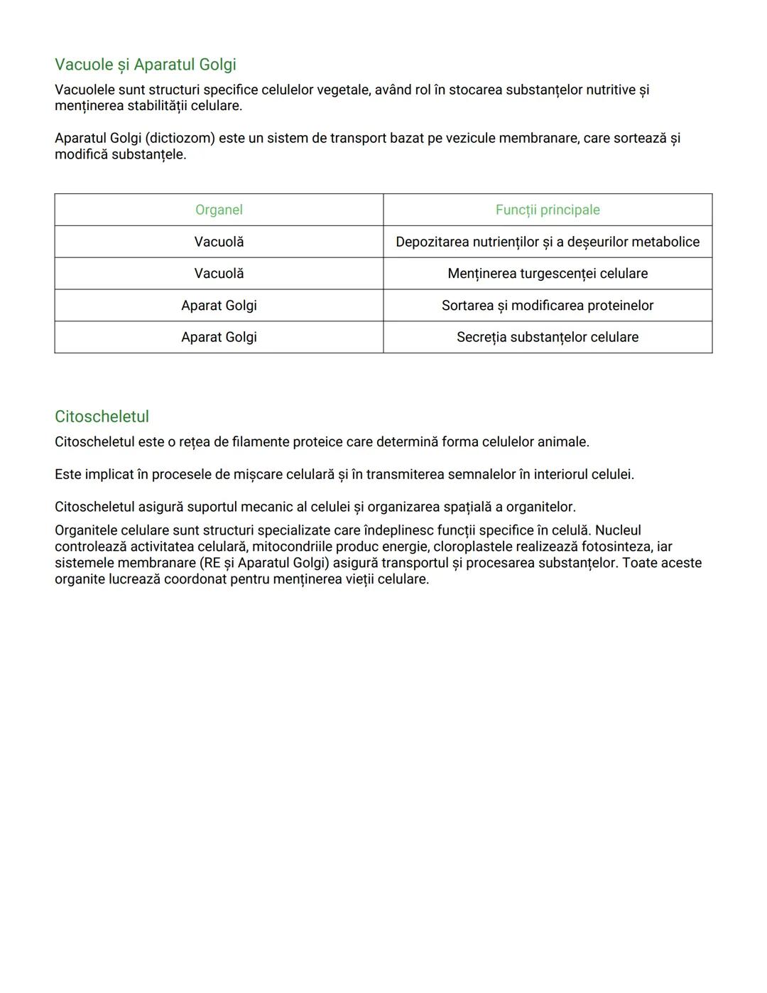 --- OCR Start ---
Organitele Celulare - Structură și Funcții
Nucleul Celular
Nucleul reprezintă cel mai mare organel al celulei şi îndepline