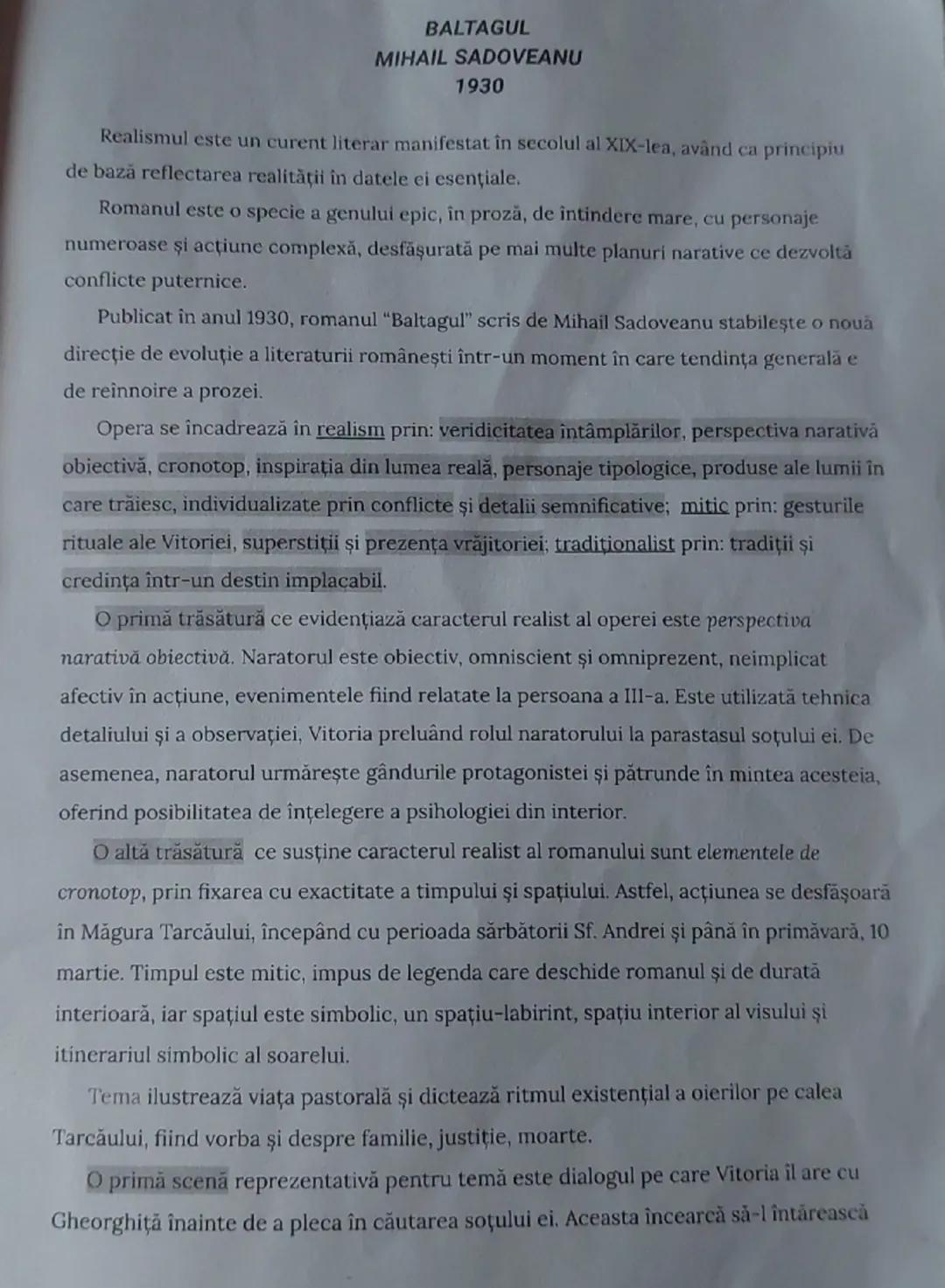 # BALTAGUL
# MIHAIL SADOVEANU
1930

Realismul este un curent literar manifestat în secolul al XIX-lea, având ca principiu de bază reflectare