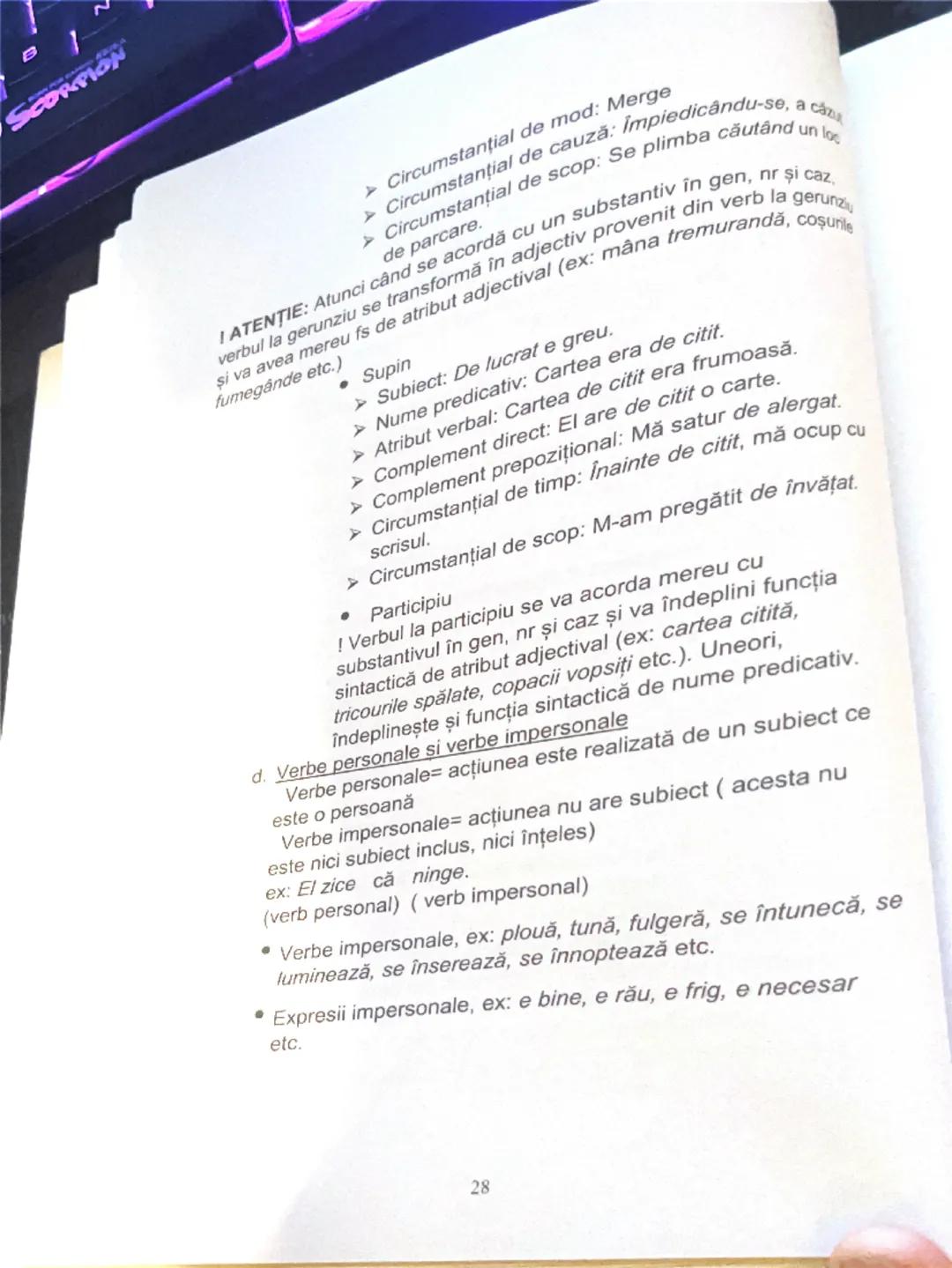 --- OCR Start ---
circumstanţial de loc/timp/mod/cauză/scop.
➤ (Valoare substantivală): atribut substantival (doar în
nominativ, fără prepoz