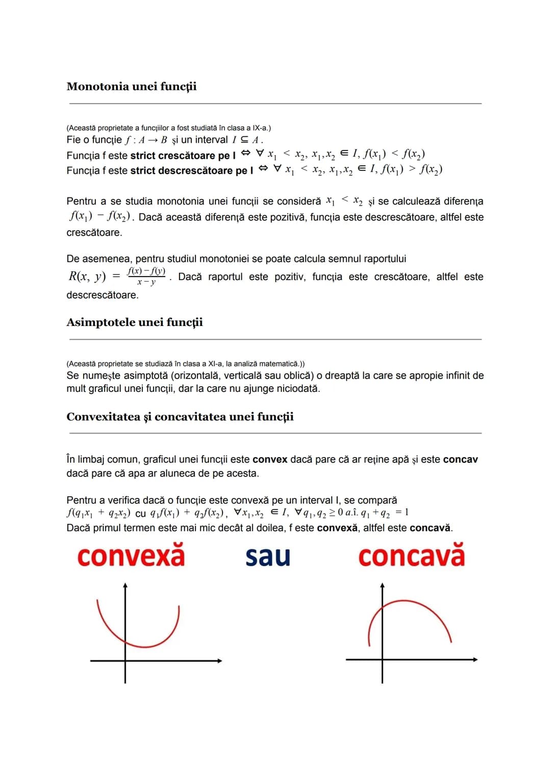# Reprezentarea grafică a unei funcţii

O funcţie $f:A \rightarrow B$ se reprezintă grafic trasând perechile $(x, f(x))$ cu x din A sub
form