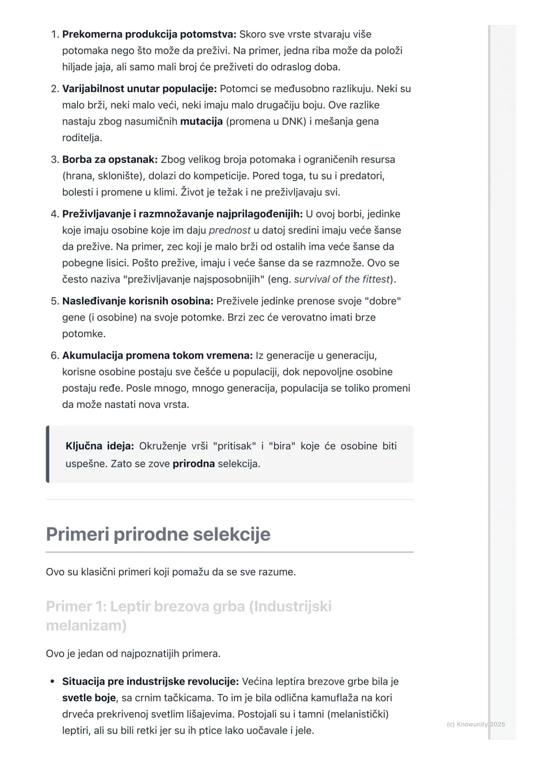 # Prirodna selekcija

Uvod u prirodnu selekciju

Prirodna selekcija je najvažniji mehanizam evolucije. To je proces kojim živa
bića koja su 