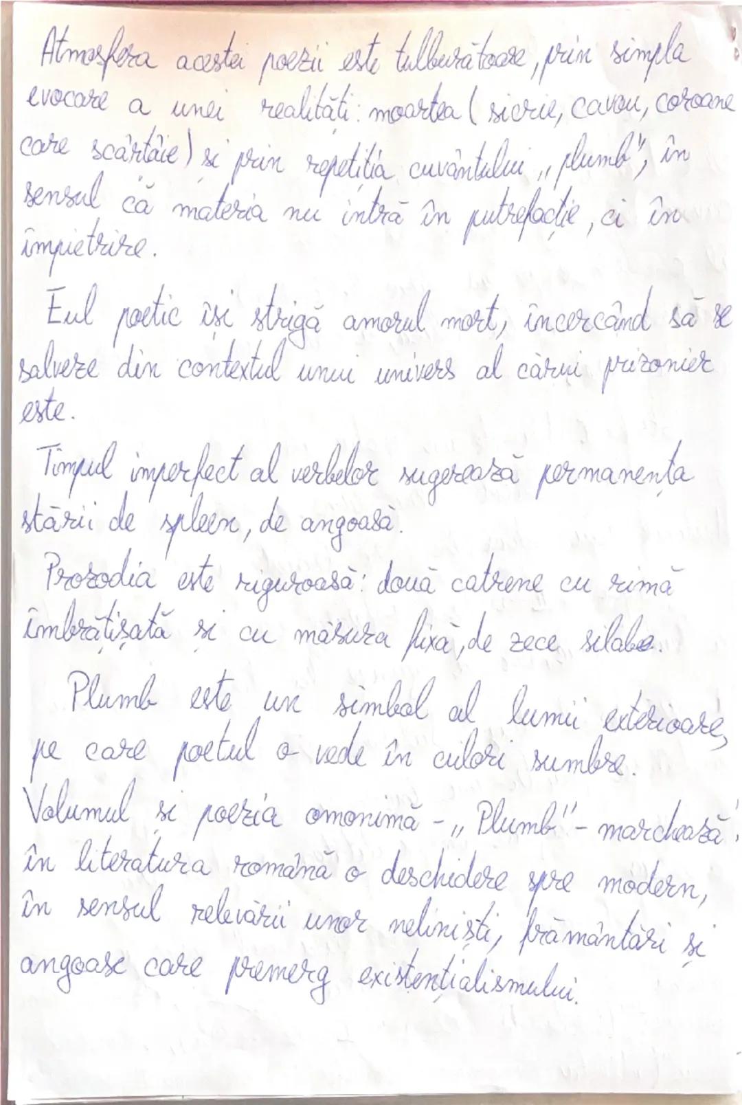 # Eseu Plumb de George Bacovia

George Bacovia este cel mai important si cel
mai original simbolist român, numele lui real fiind
Gheorghe Va
