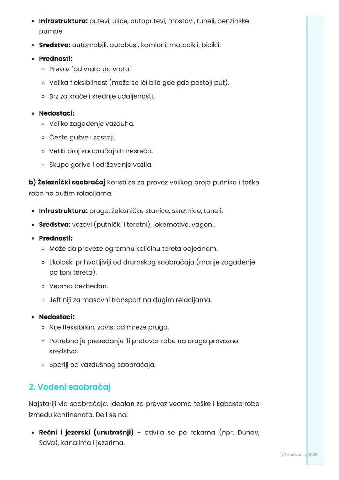 # Vrste saobraćaja i
transporta

Uvod u saobraćaj

Saobraćaj je premeštanje ljudi, robe, informacija i energije sa jednog
mesta na drugo. Be