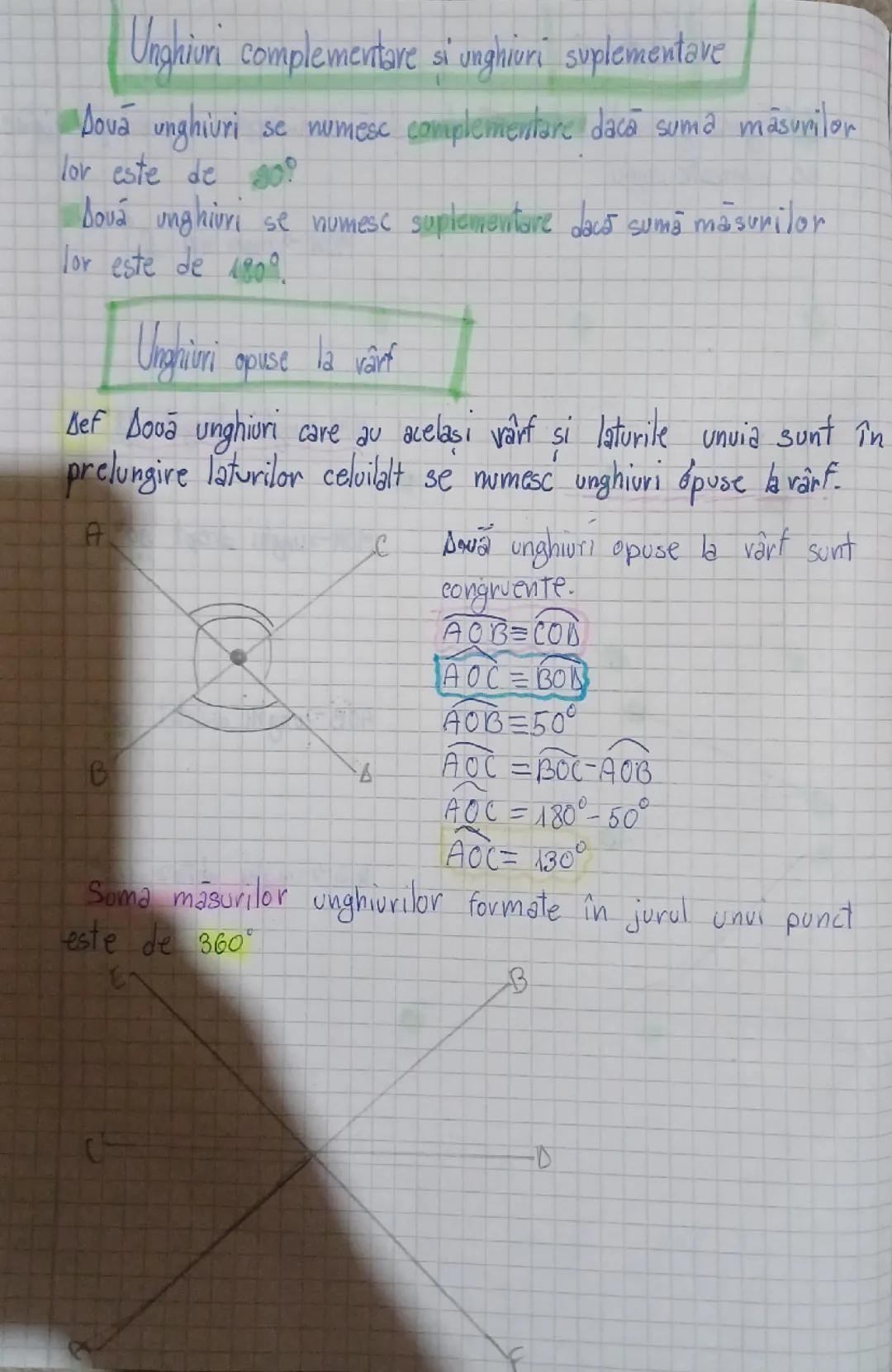 Unghiuri complementare și suplementare