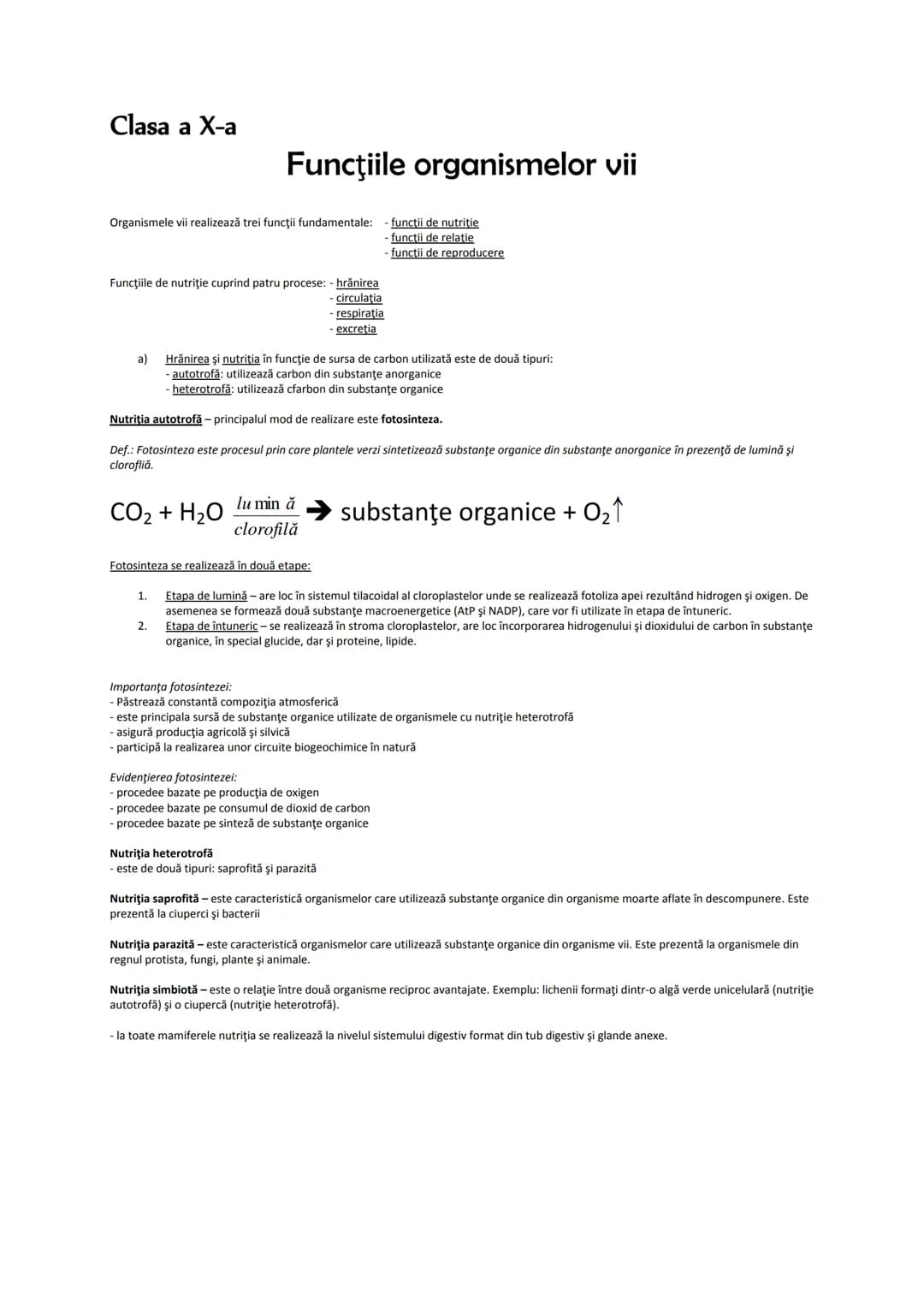 # MATERIE BIOLOGIE CLASELE IX ŞI X
Clasa a IX-a
1. Celula şi diviziunea celulară
2. Ereditatea şi variabilitatea
3. Diversitatea lumii vii

