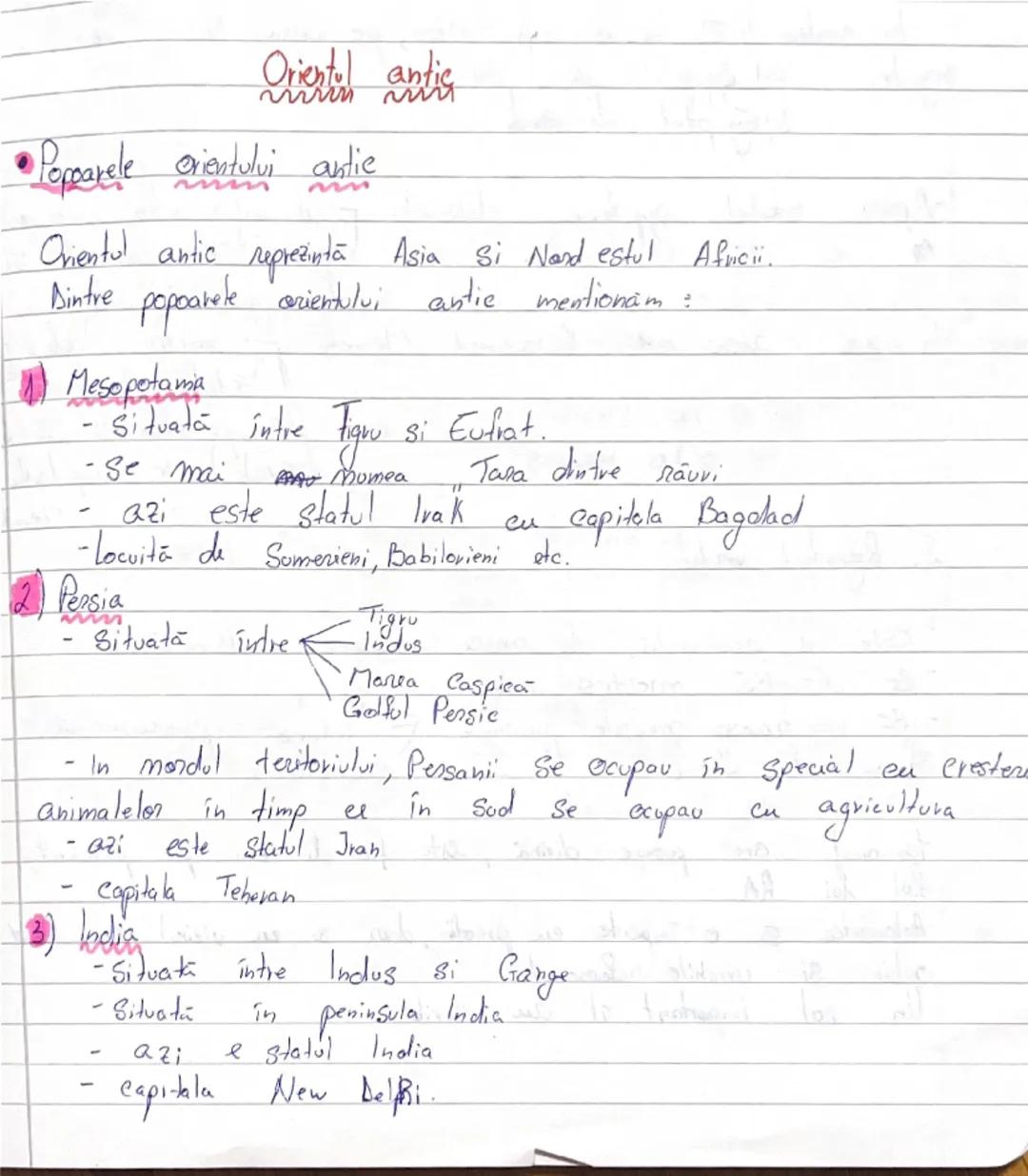 --- OCR Start ---
Orientul antic
• Popparele orientului antie
Orientul antic reprezintă Asia si Nand estul Africii.
Dintre popoarele orientu