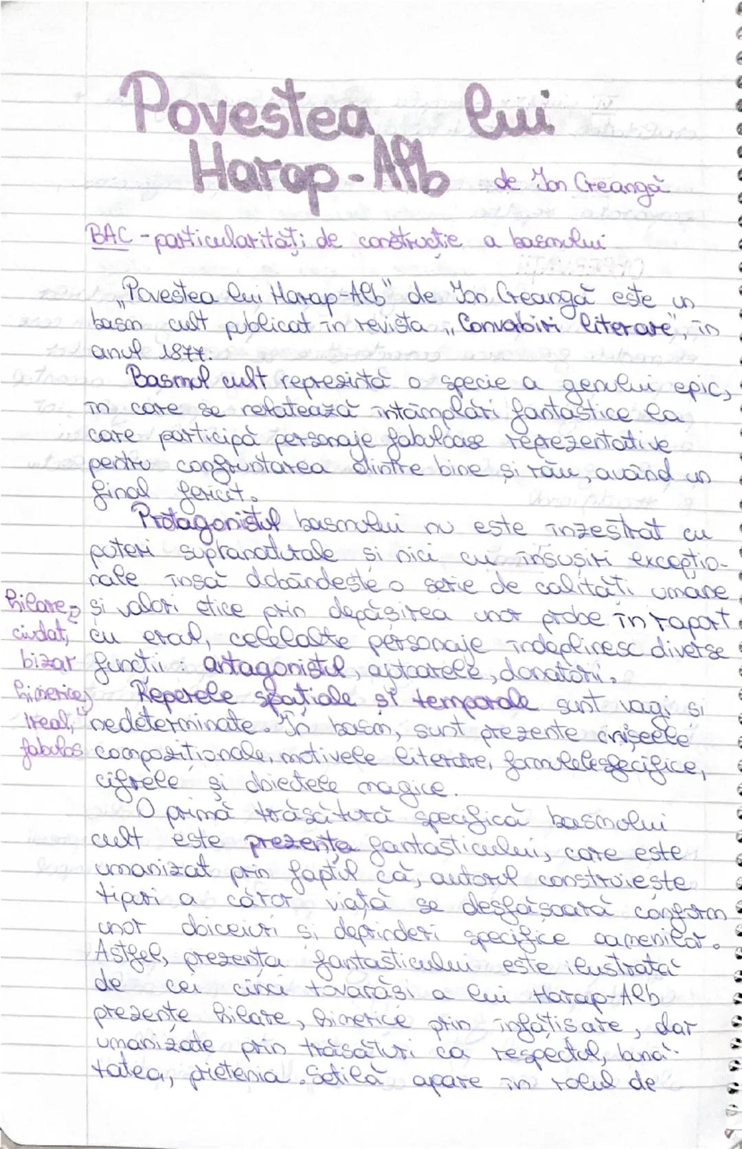 # Povestea lui
Harap-Alb de Ion Creangă
BAC - particularităţi de construcţie a basmului
"Povestea lui Harap-Alb" de Ion Creangă este un
basm