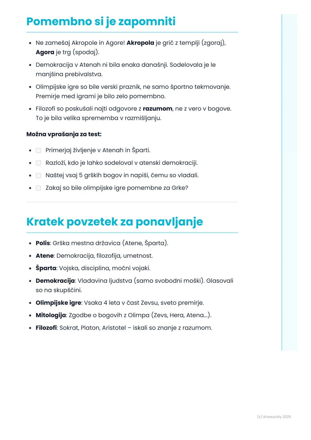 # Stara Grčija

## Uvod v Staro Grčijo

Stara Grčija ni bila ena sama velika država, kot je danes Slovenija.
Sestavljale so jo majhne, neodv