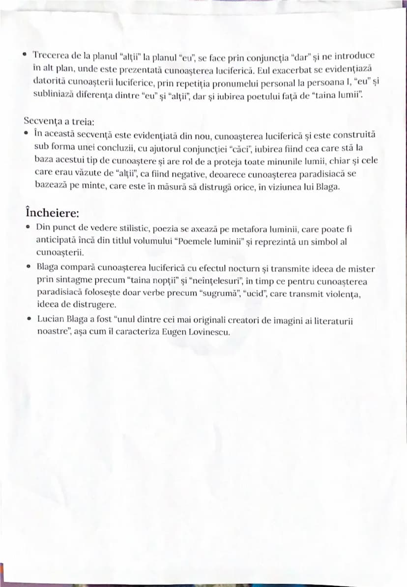 --- OCR Start ---
Eu nu strivesc corola de minuni a lumii
Lucian Blaga
Genul liric:
Genul liric cuprinde operele în care, cu ajutorul eului 